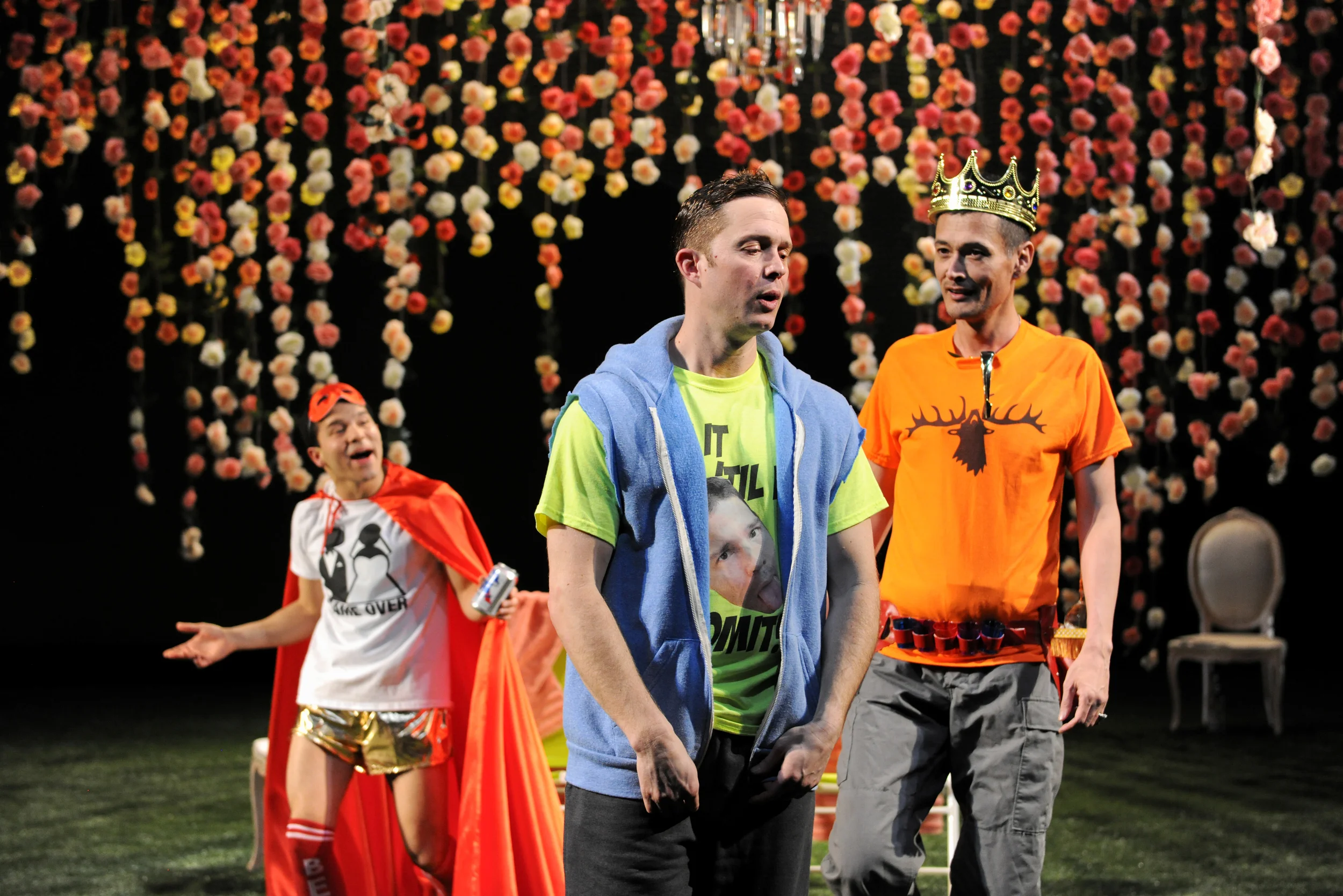 Digitally rendered and printed T-shirts for the Bachelor Party in Much Ado About Nothing