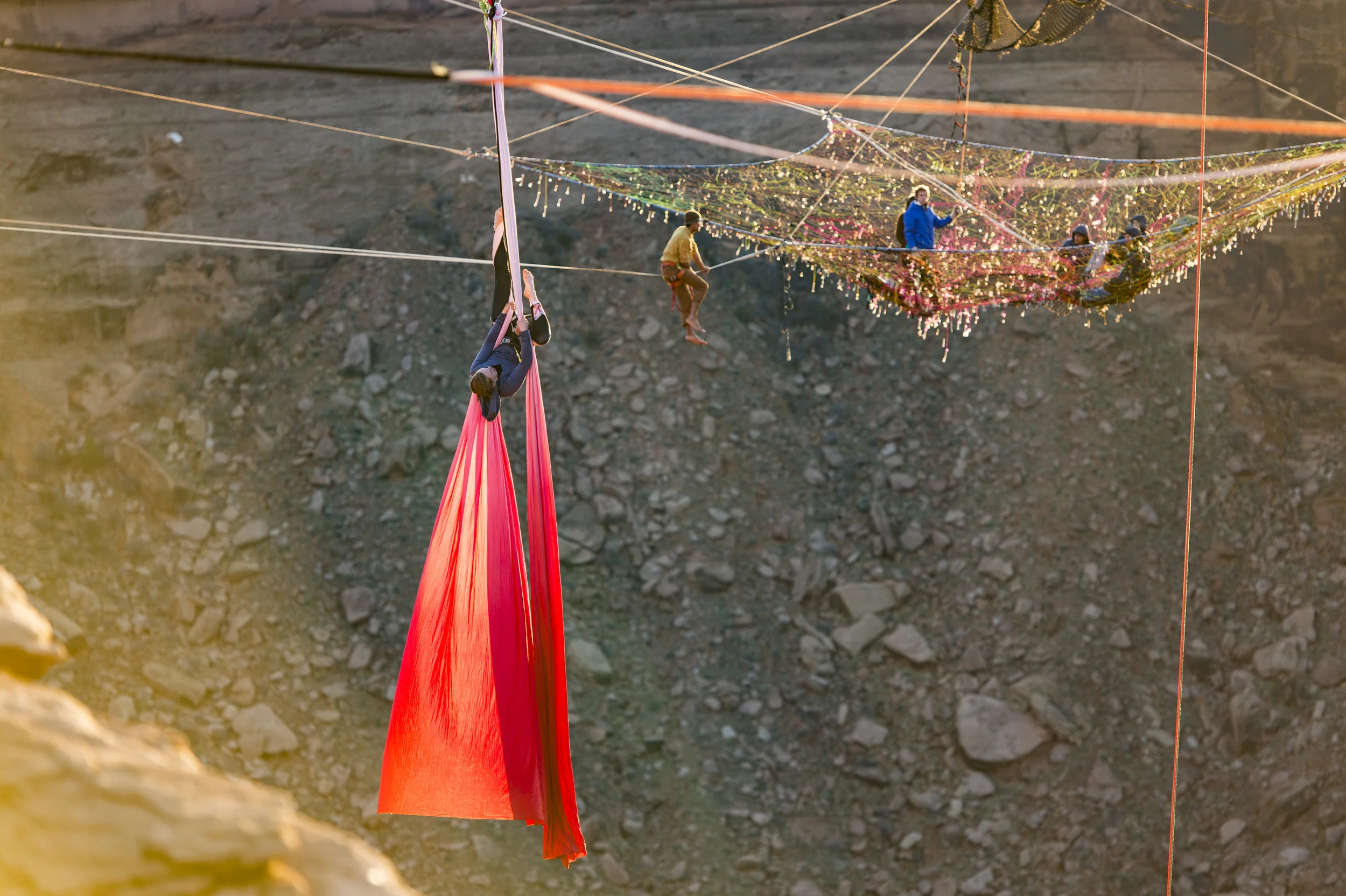 Climbing next to the Space Net