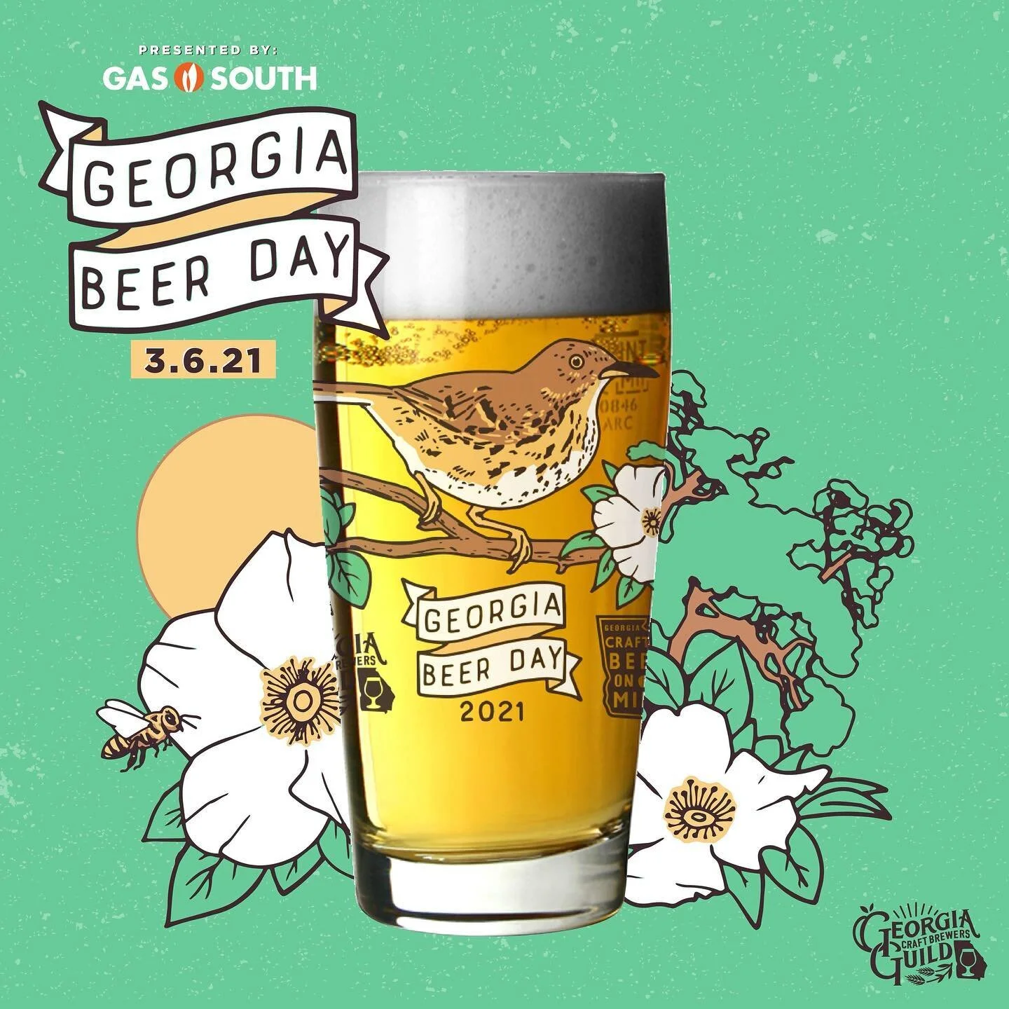 This Saturday join us at both locations as we celebrate GA Beer Day. We have a brand new hazy IPA (full details on Thursday) releasing on Saturday to commemorate GBD and one price gets you the beer and the decorative glass seen above. One dollar of e