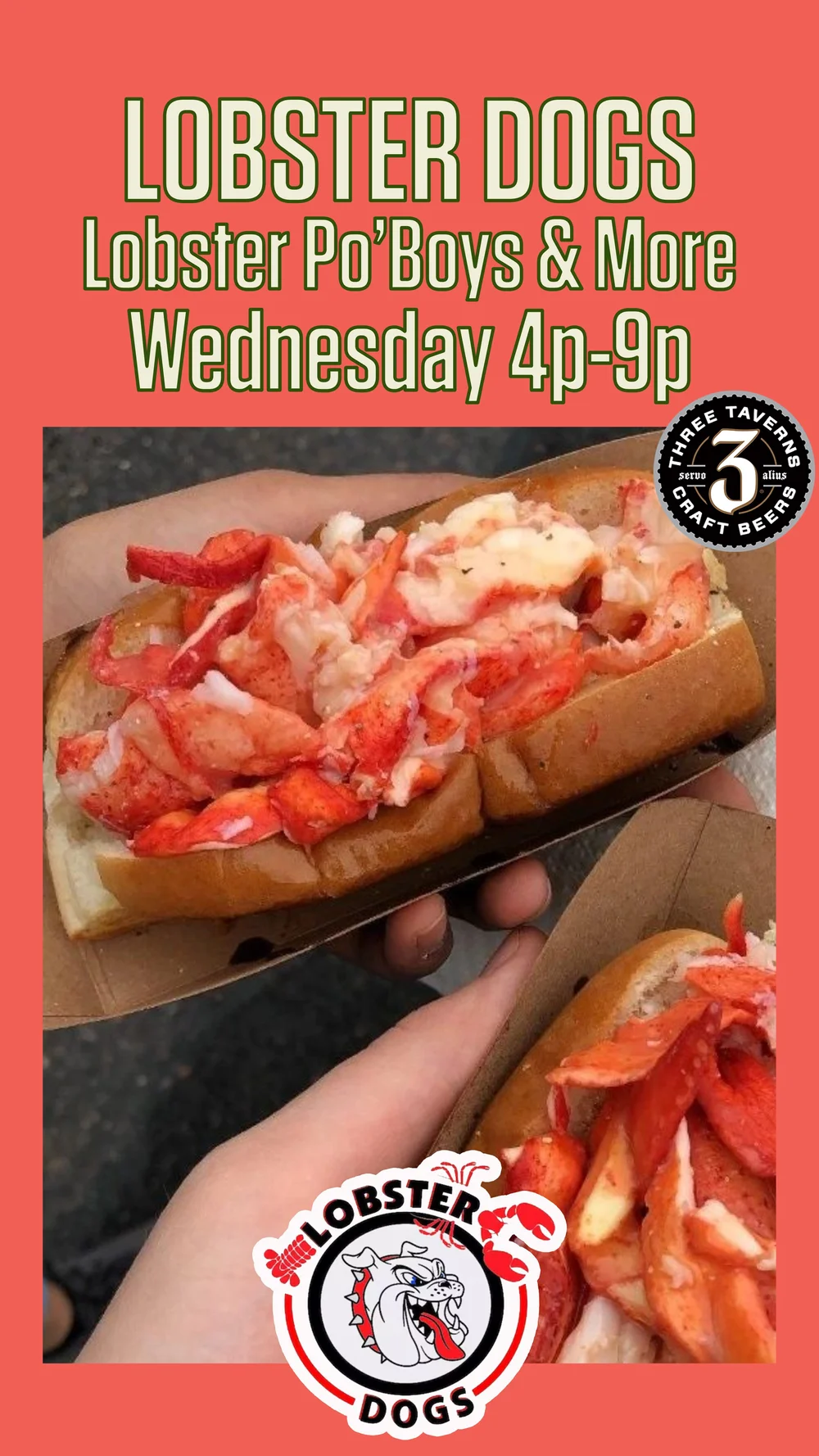 Lobster Dogs Food Pop Up — Three Taverns Brewery