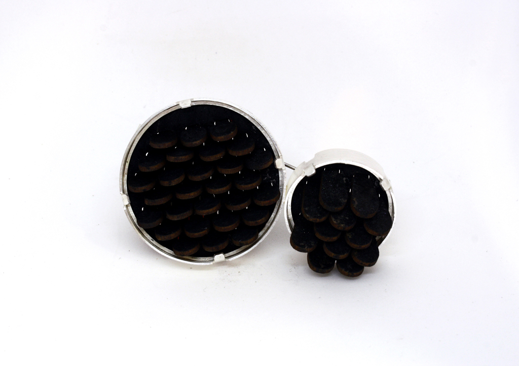 Pluie, 2015 | Sterling silver, paper, resin, pigments Available at L.A. Pai Gallery