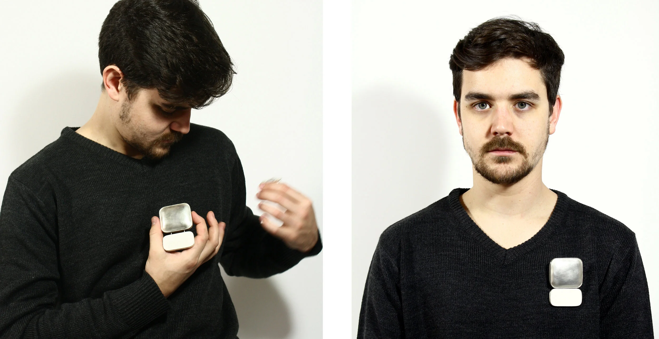 Action / Reaction no. 1 | Sterling silver, steel, gypsum cement, magnets