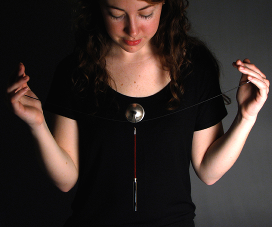 Tight Rope, 2013 | Sterling silver, steel, silk thread