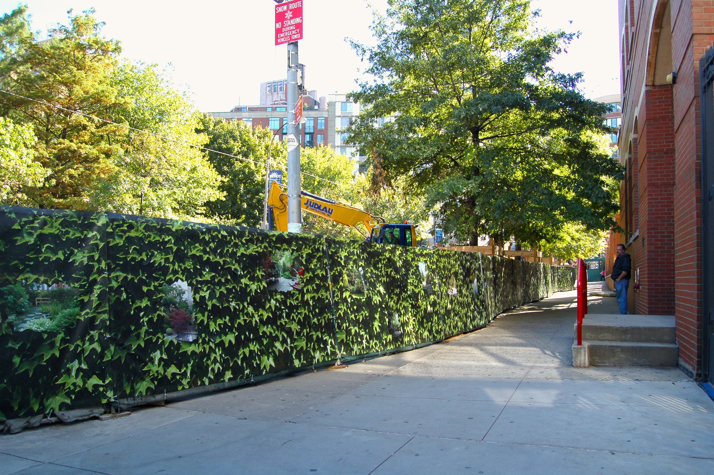 Secret Gardens, Chambers St. NYC, digital print on mesh, 5' x 1000'