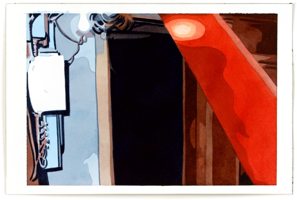  Under the Stairs, 8 x 12, watercolor on paper