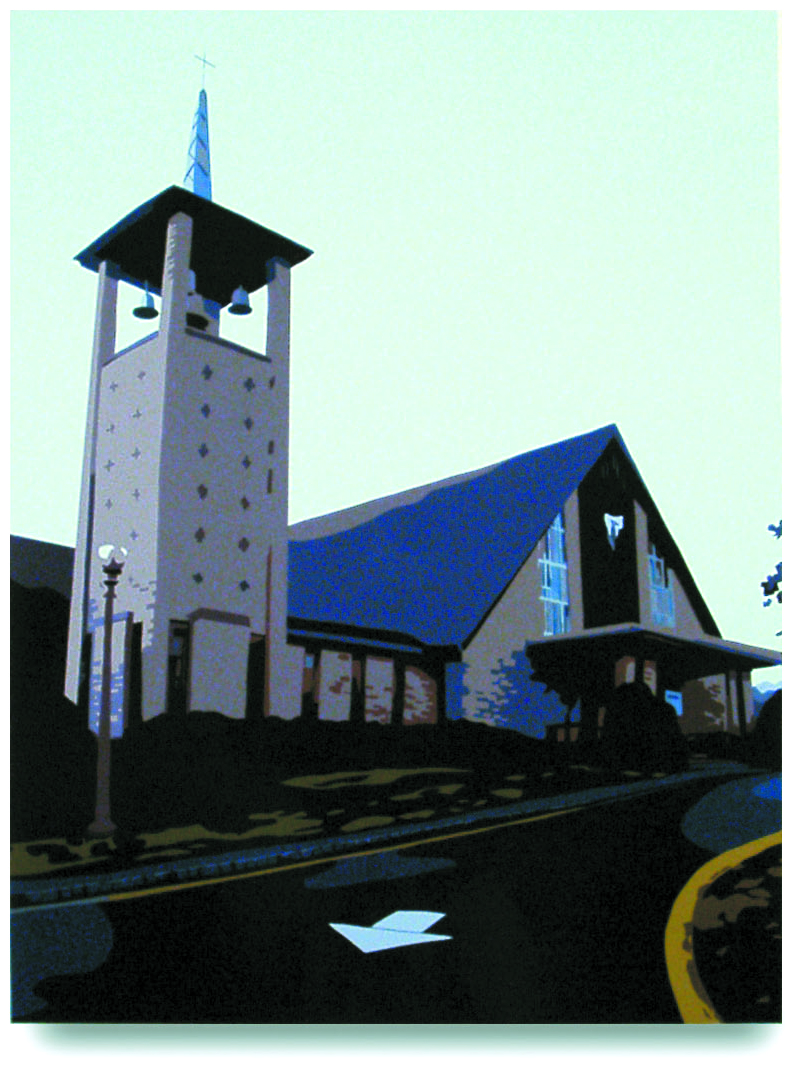  Notre Dame, 2002, 29.75 x 22.5, Oil Enamel on Resin Paper