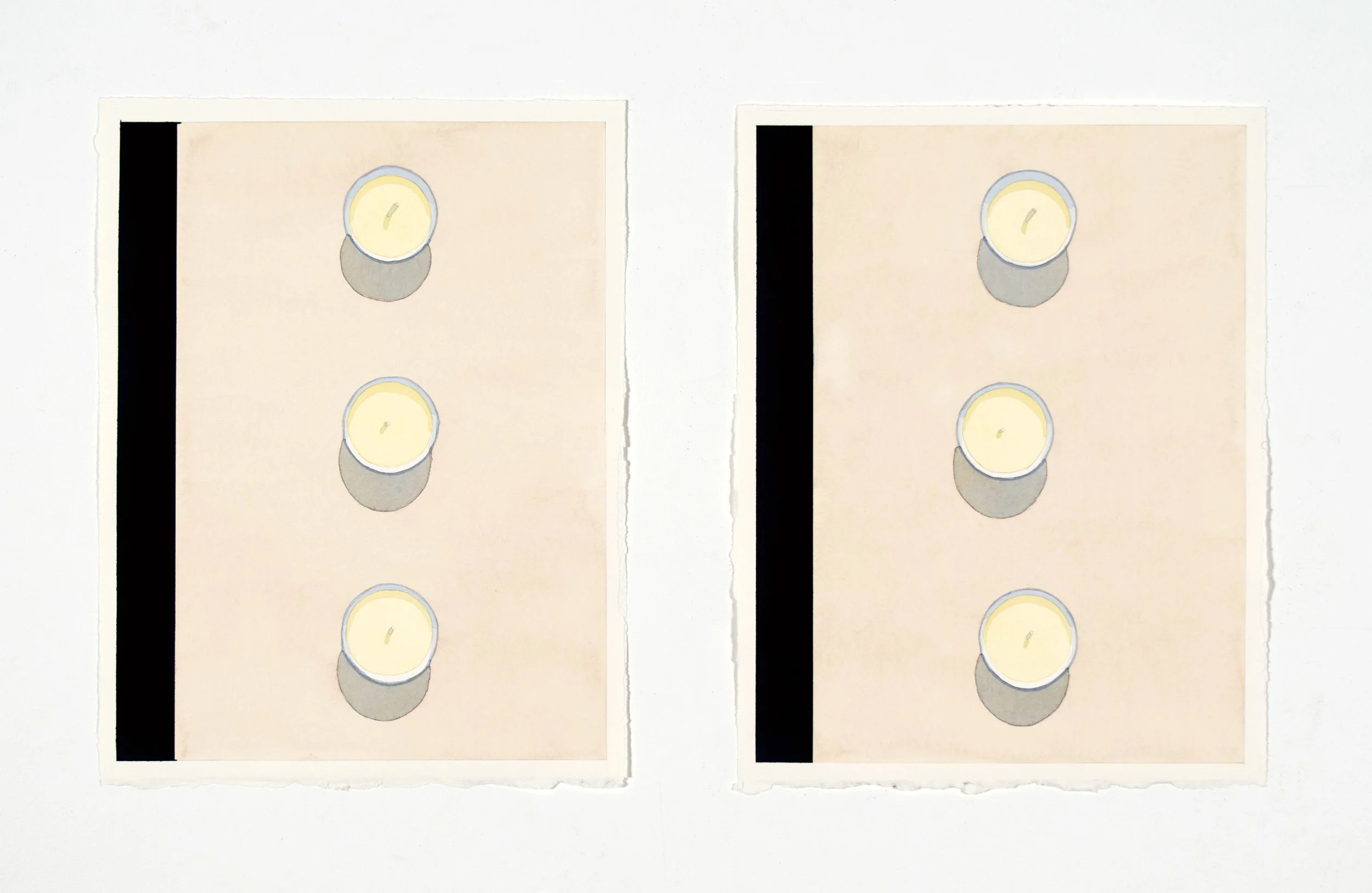 Candles , 2017, 13" x 10" ea., (diptych), Watercolor