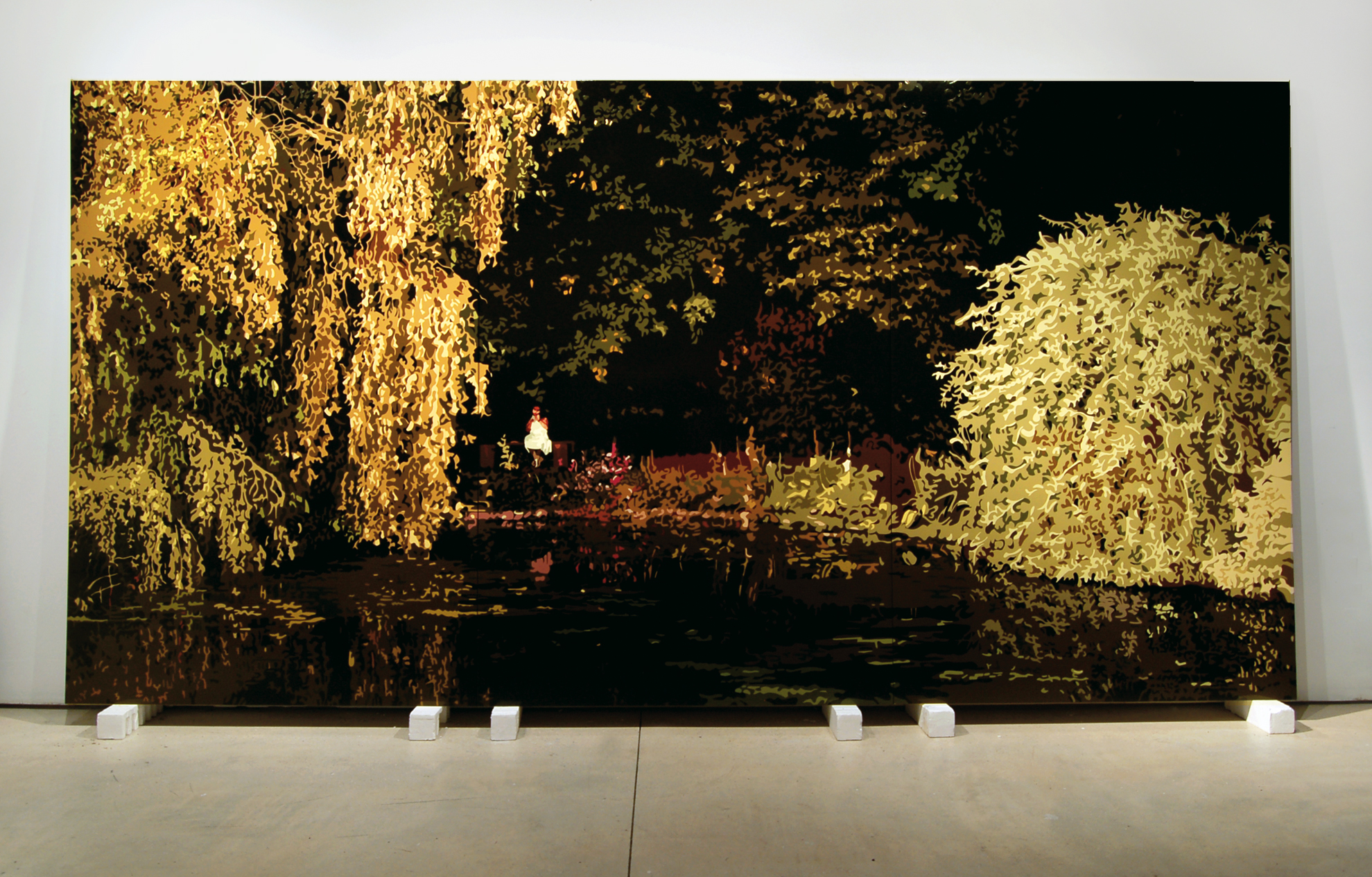 Gardens at Cadhay, 2007, 12' x 7', Oil Enamel on Canvas Over Panel
