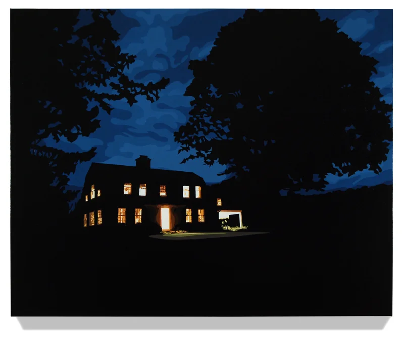 House at Night III (Washington,CT), 2013, 32" x 40", Oil on linen