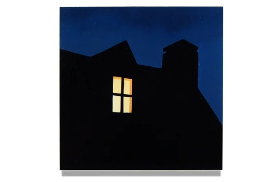 Dormer at Night, 2015, 10" x 10", Oil on panel
