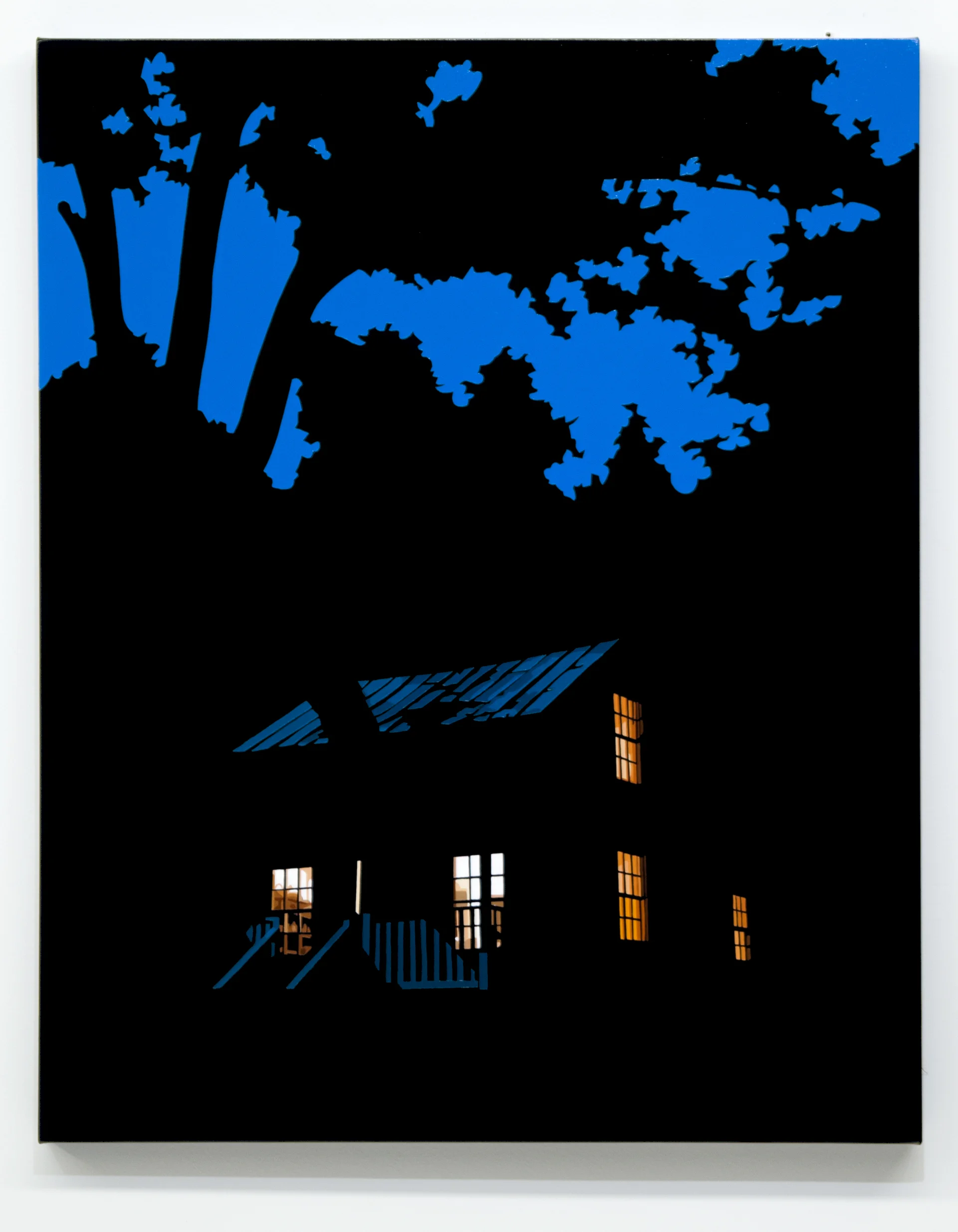 House at Night XVIIII (Clay House, Roanoke College, VA) 2018, 30" x 24", oil on linen