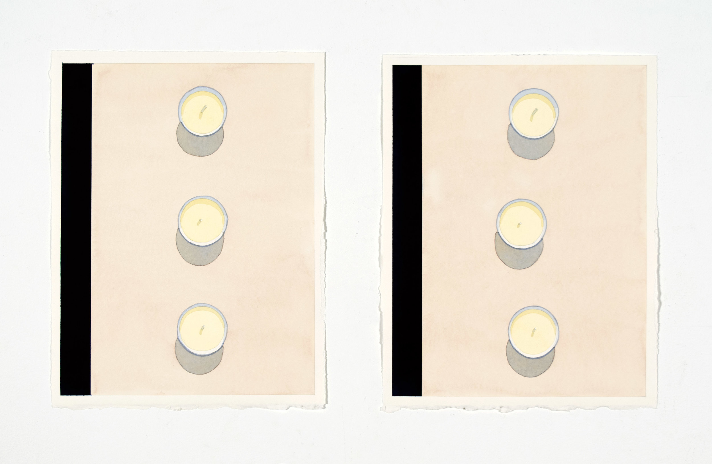   Candles 2017,  14" x 11" ea., diptych, watercolor on paper 