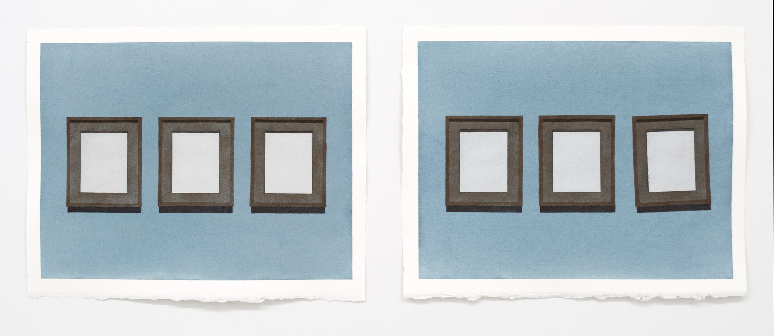   Doug No. 1  ,  2018, 11" x 14" ea. diptych, watercolor on paper 