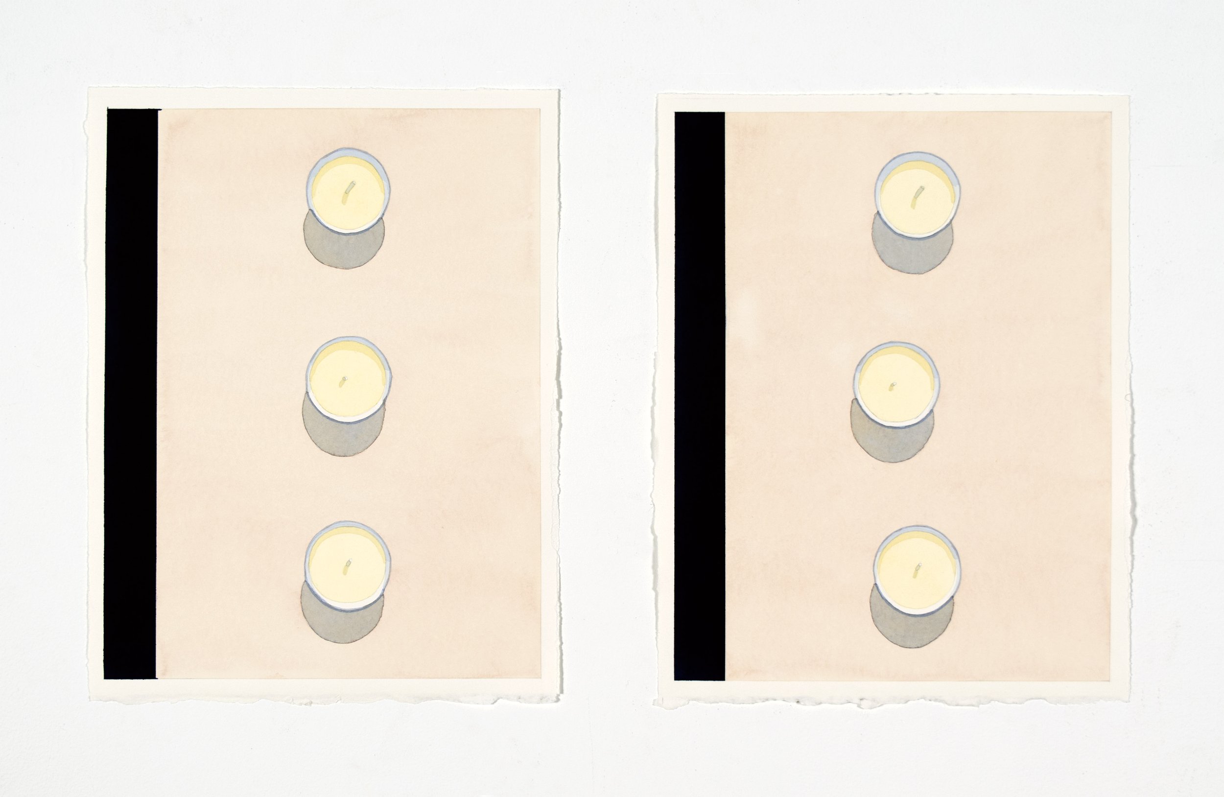  Adjustment No. 1   Diptych, 13” x  10” each Watercolor on paper 2016 