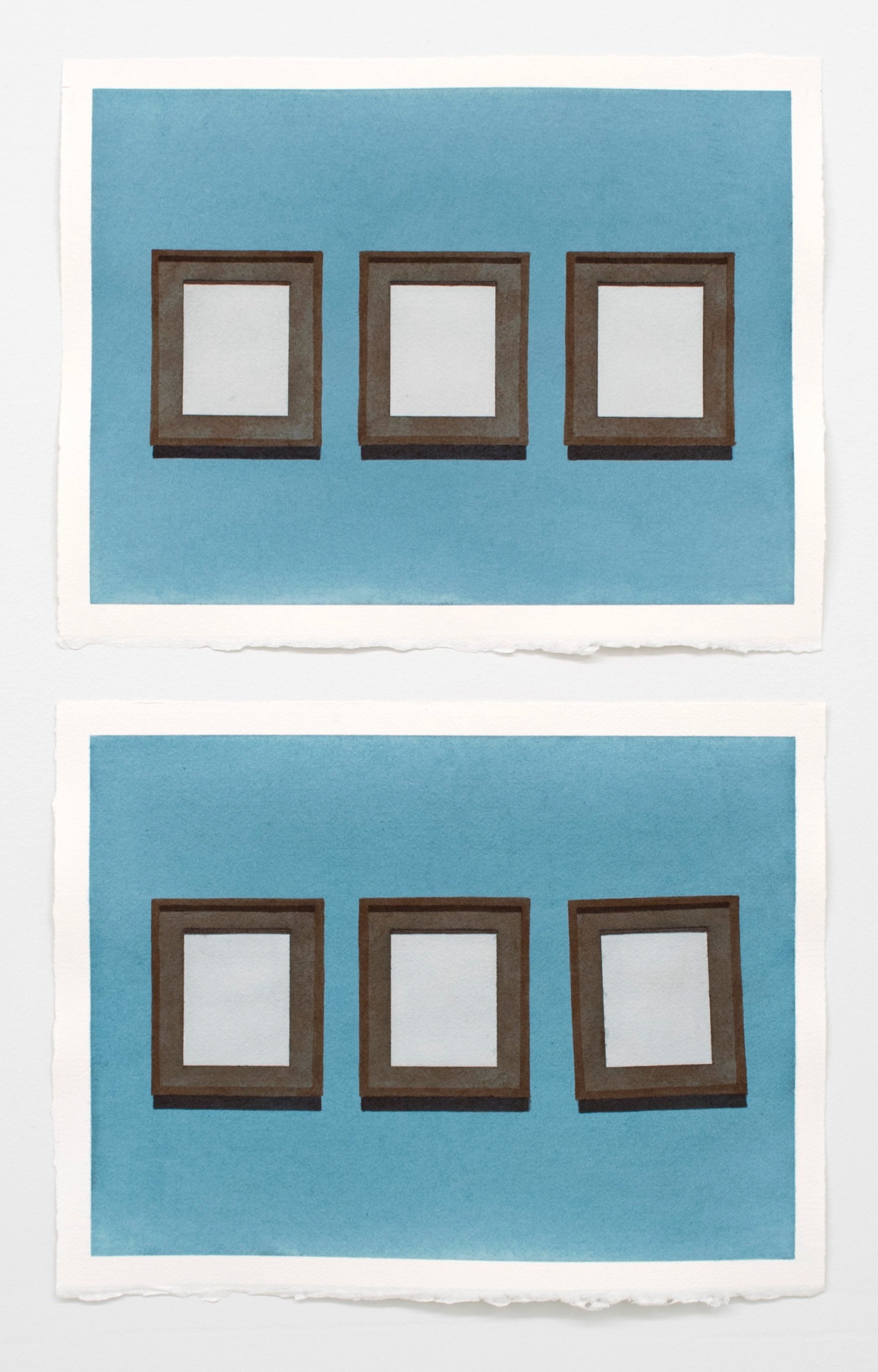   Adjustment No 2.  Diptych, 10” x 13” each Watercolor on paper 2018 