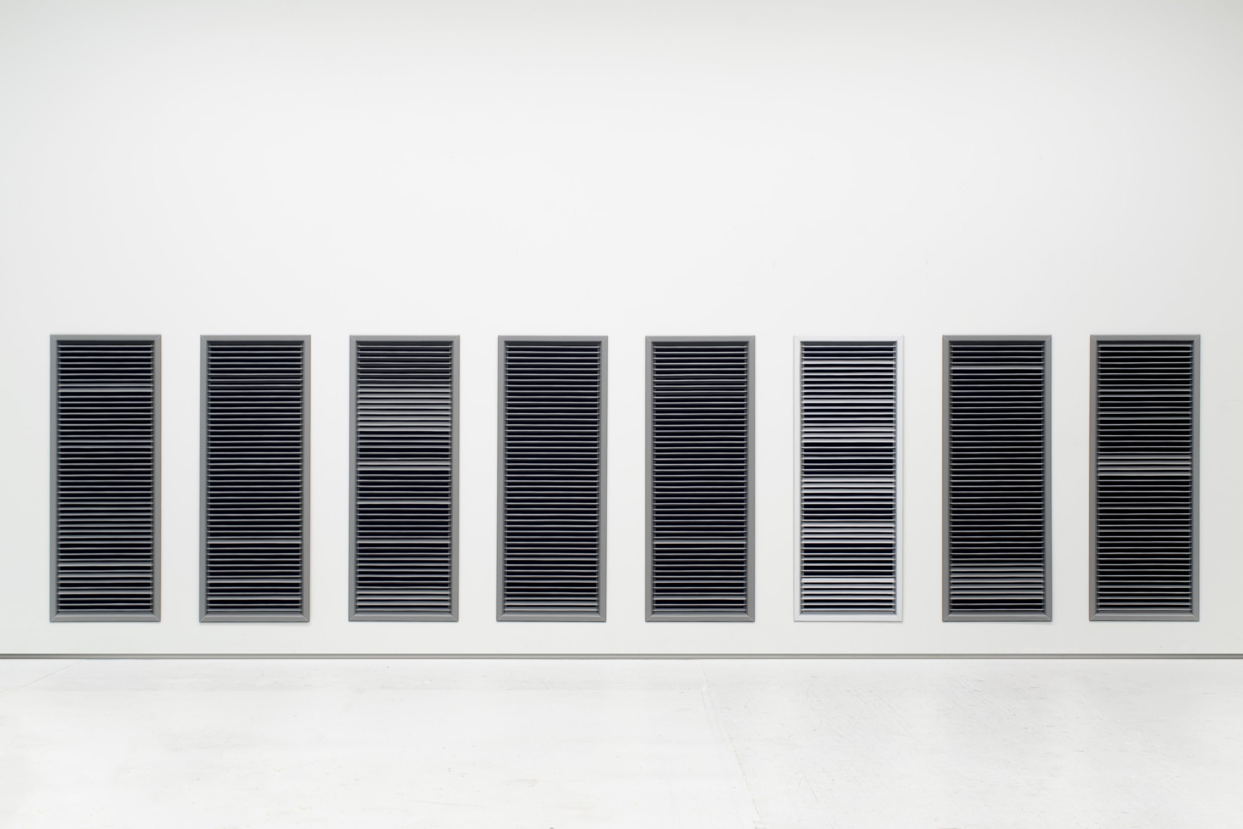   Vexation No. 5  45” x 180” (overall), 45” x 17.25” (each) Oil on aluminum panel 2026 
