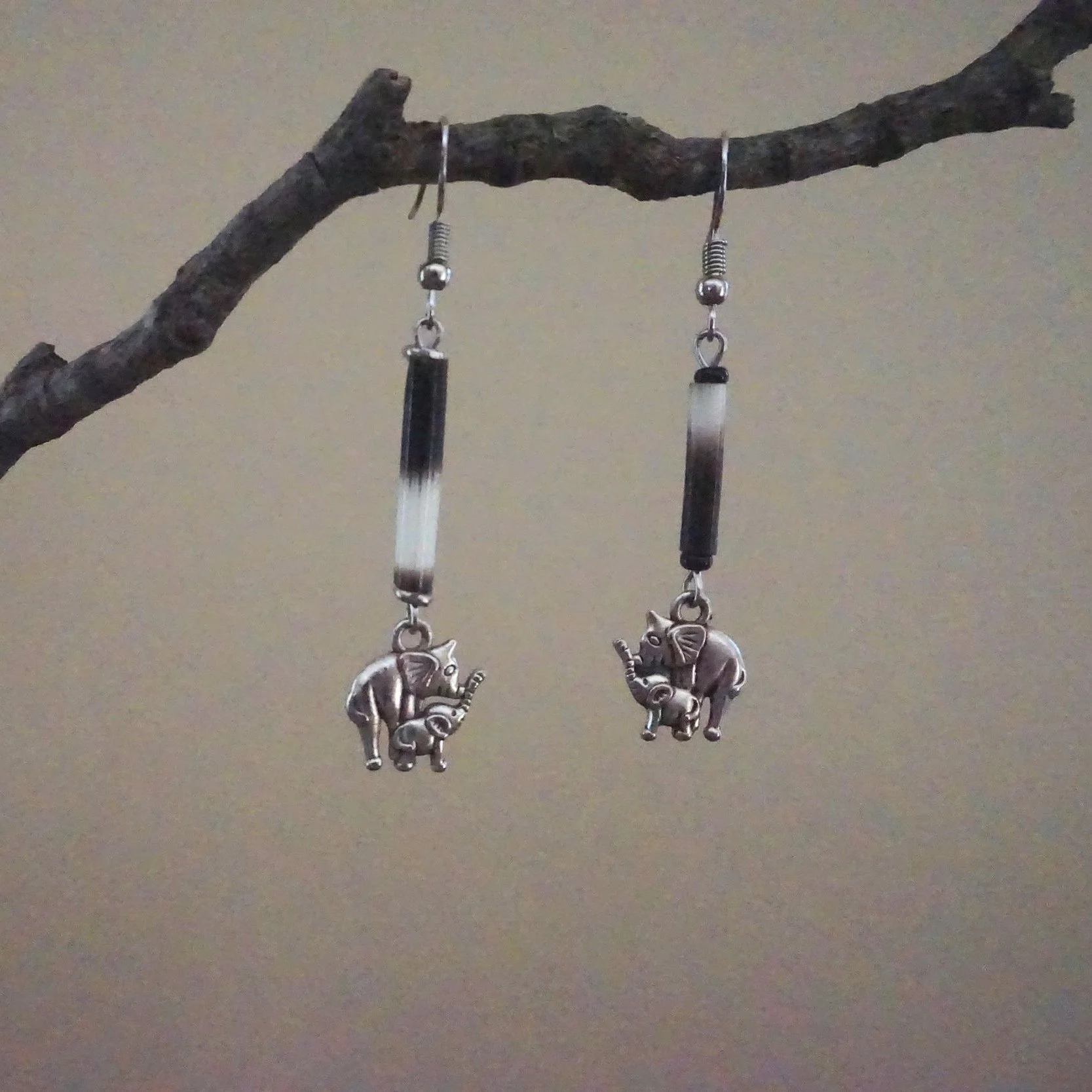 Silver Elephant Earrings