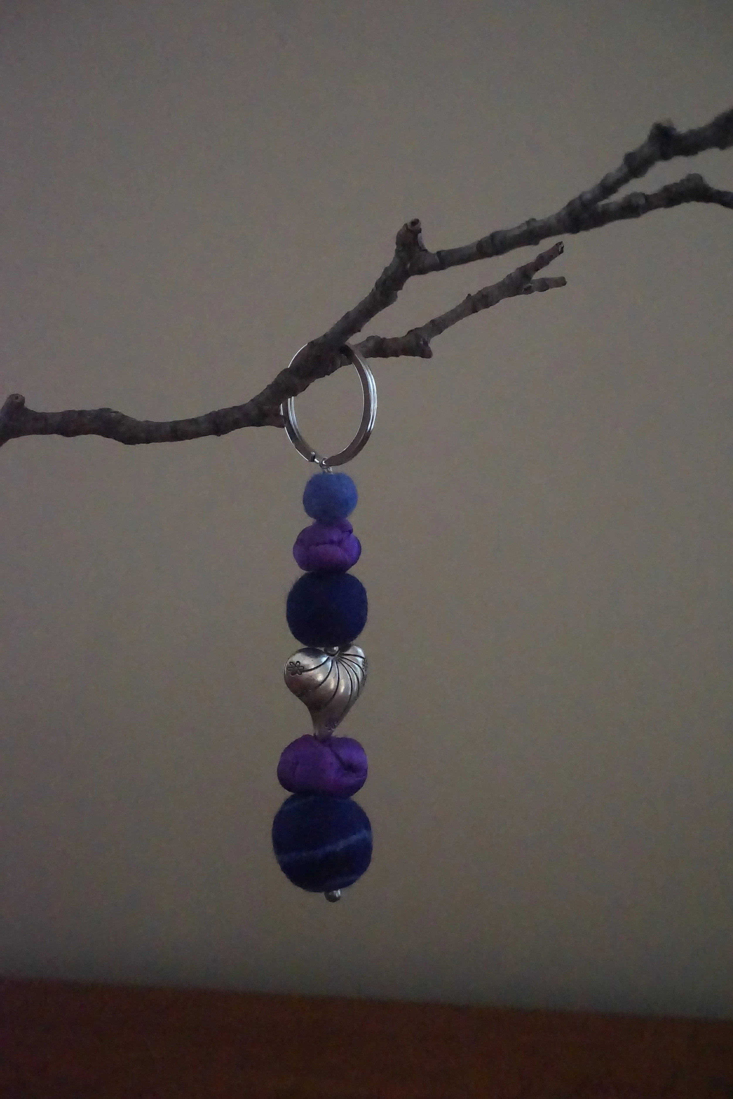 Felted Ball Keychain