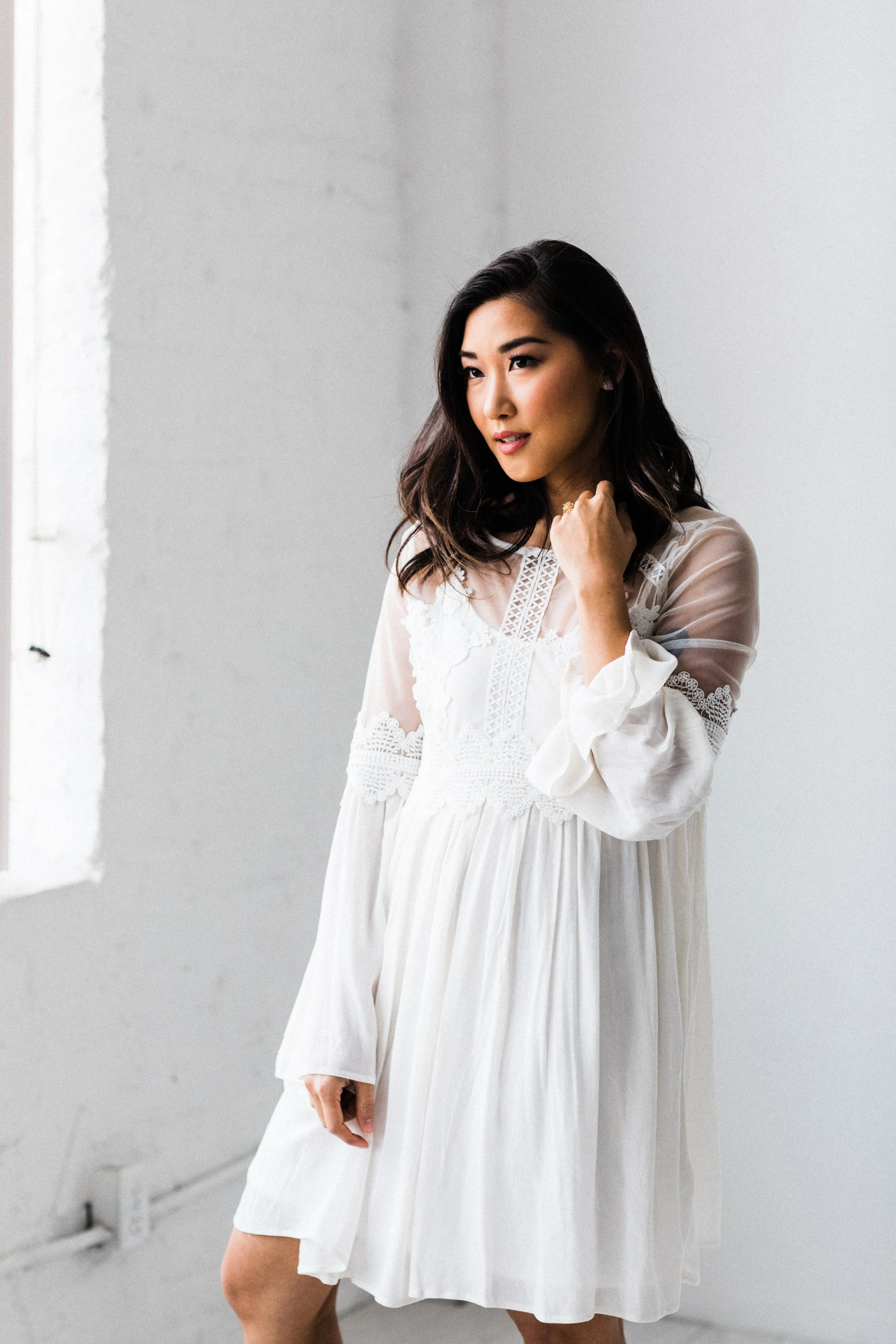 Hair and makeup by Anh Photo by Hubert Huy Photography Planning, Styling, and Florals by Love & Sparrows Events Vintage Rentals by Rent My Dust Dress by A and Be Dallas / Willow by Watters Venue by The Lumen Room Rings by Nasr Jewelers / Tacori Model: Karen Lao