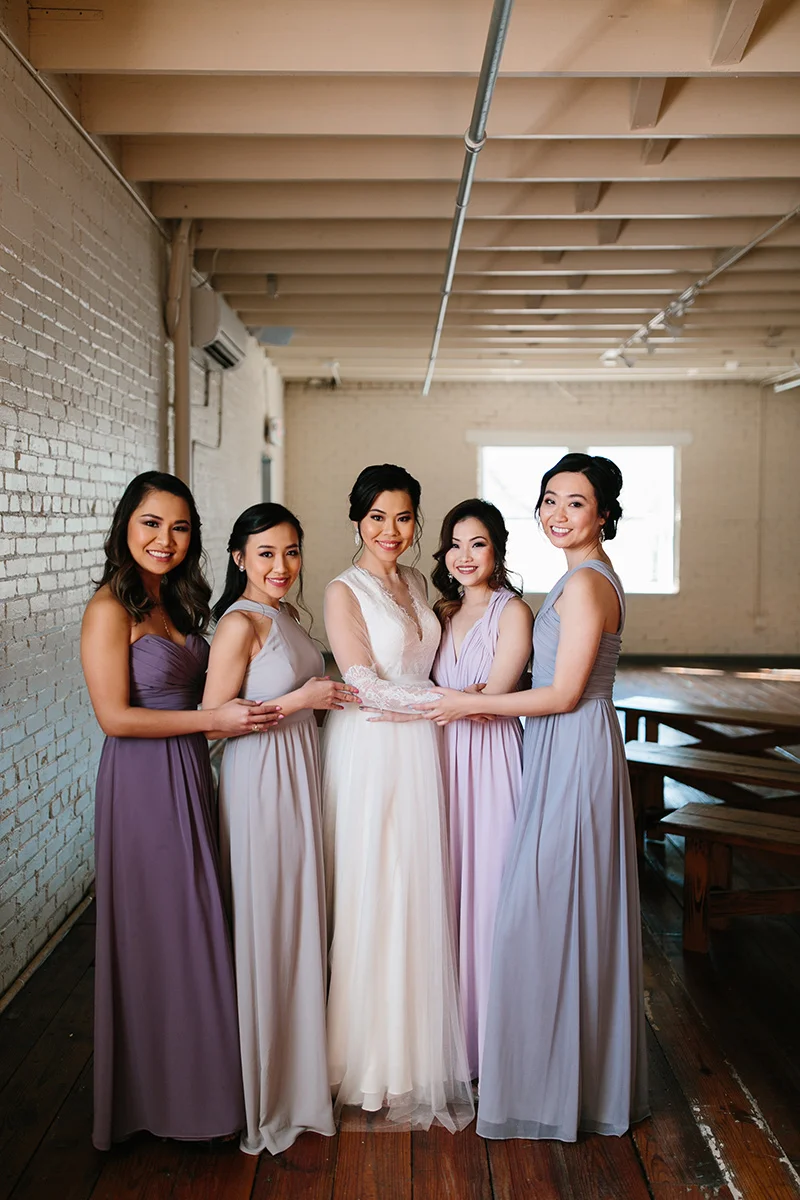 Photo by Rachel Meagan Photography Far right bridesmaid did own makeup.