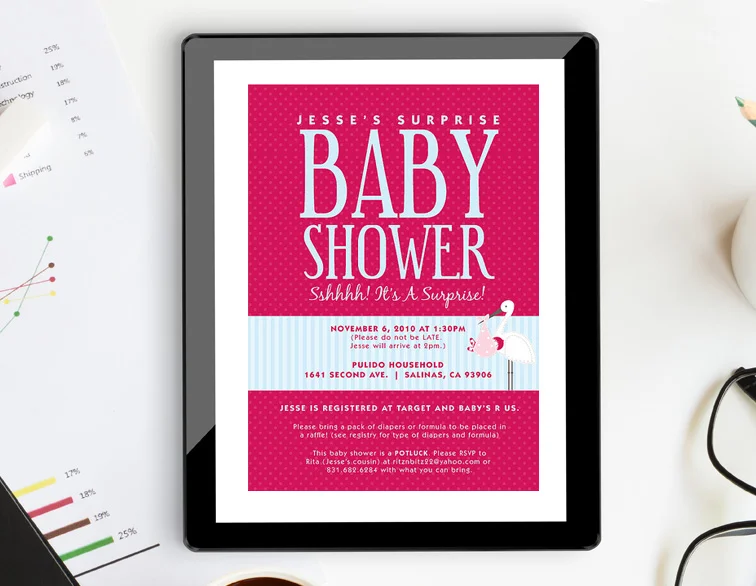Baby Shower Email Invite Stork