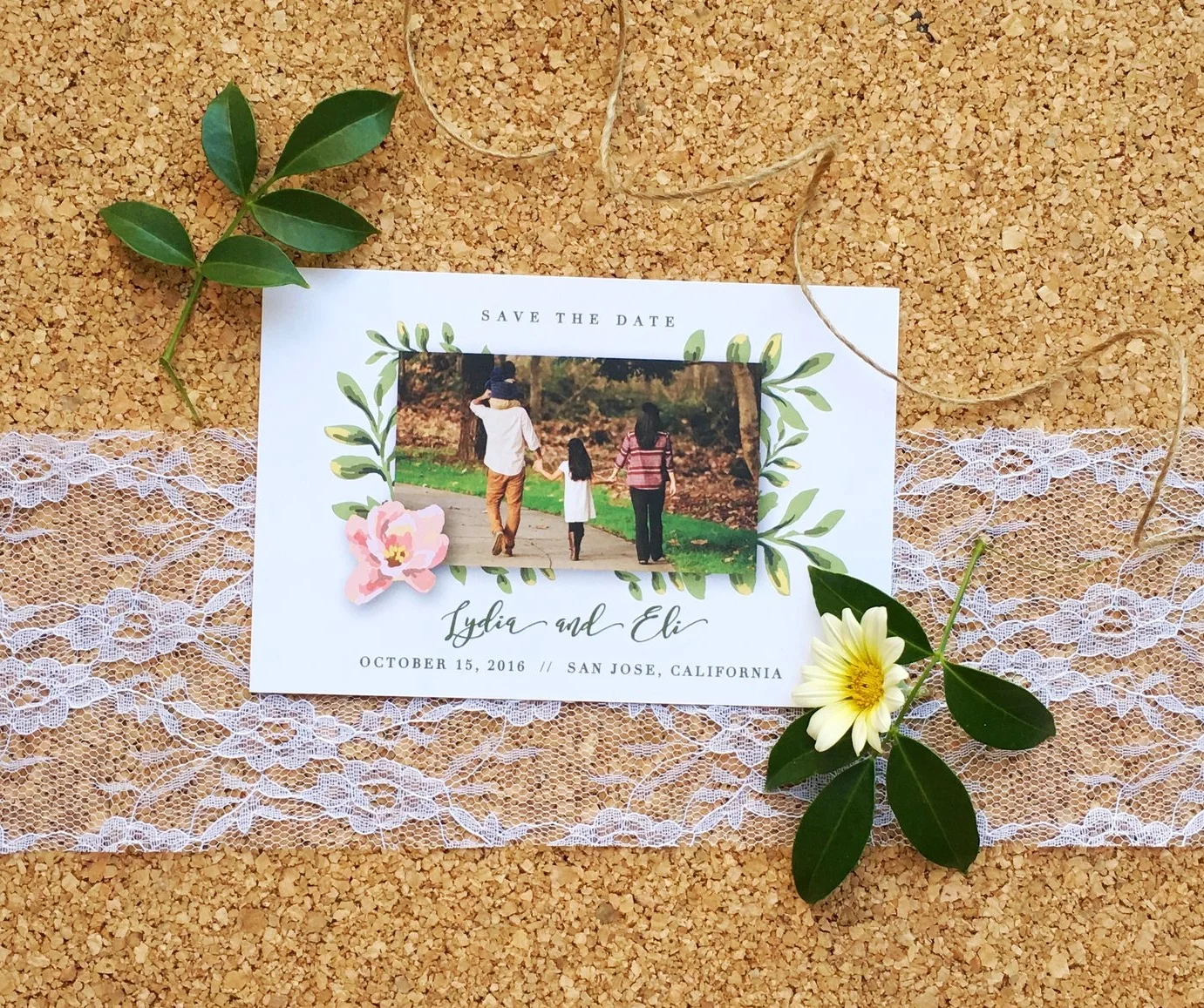 Lydia and Eli Whimsical Rustic Wedding Save the Date