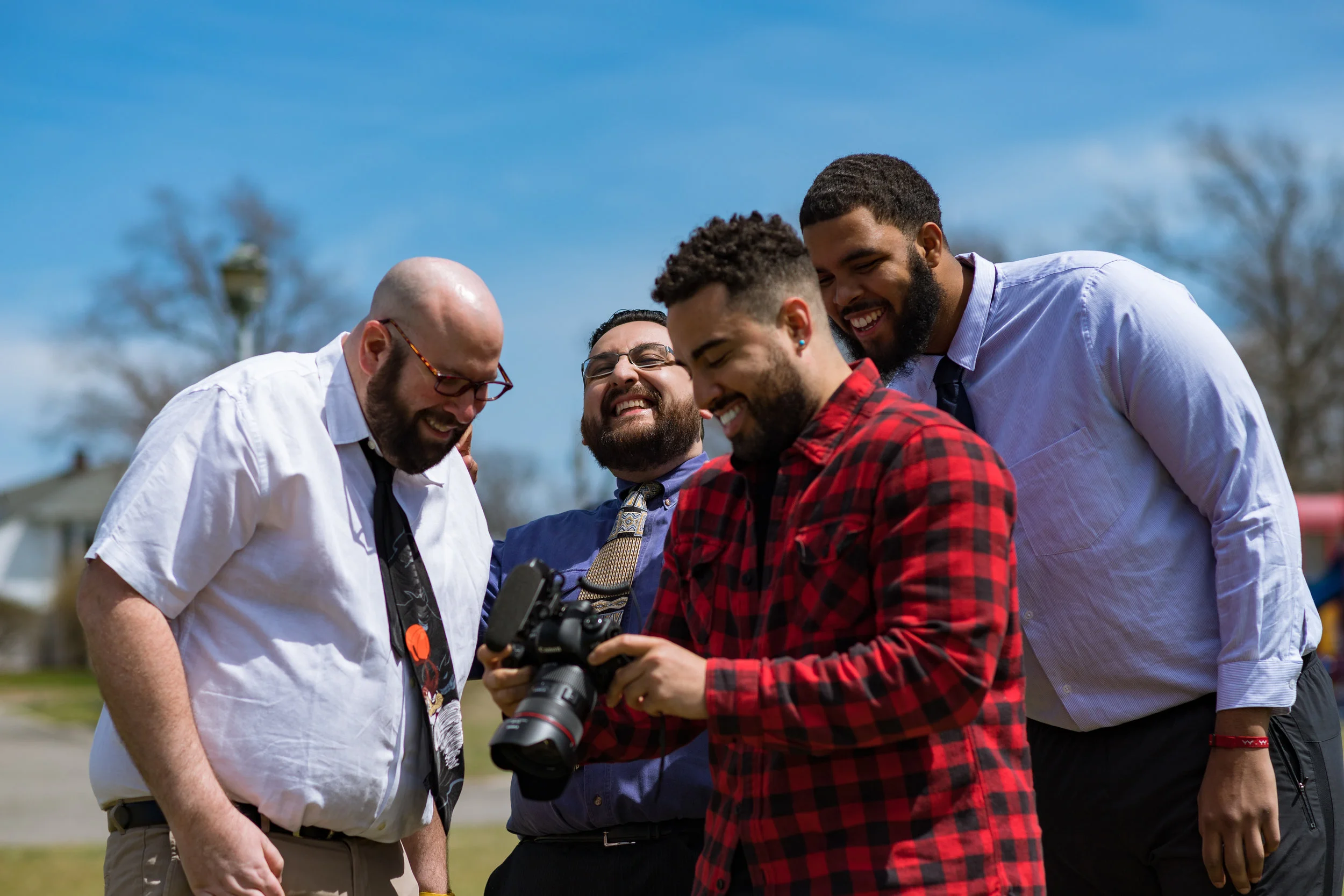 On set with Mr. Throwback.