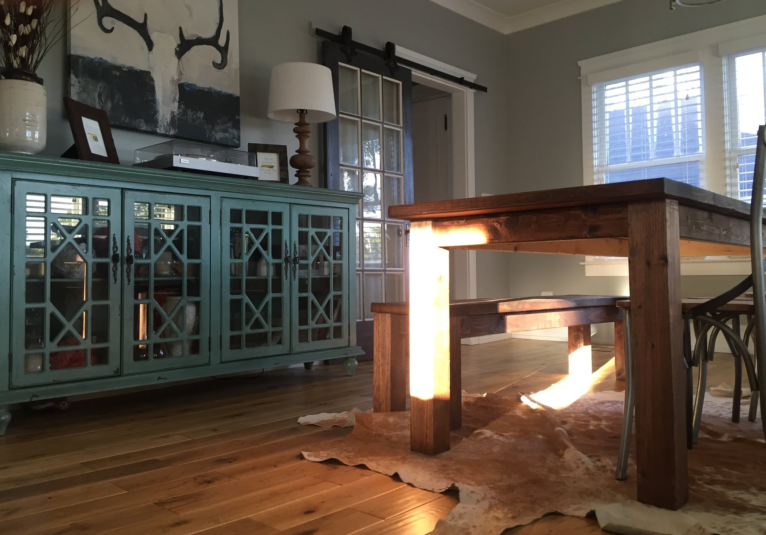 lamp: target | turquoise cabinet: see joss & main . | art: world market