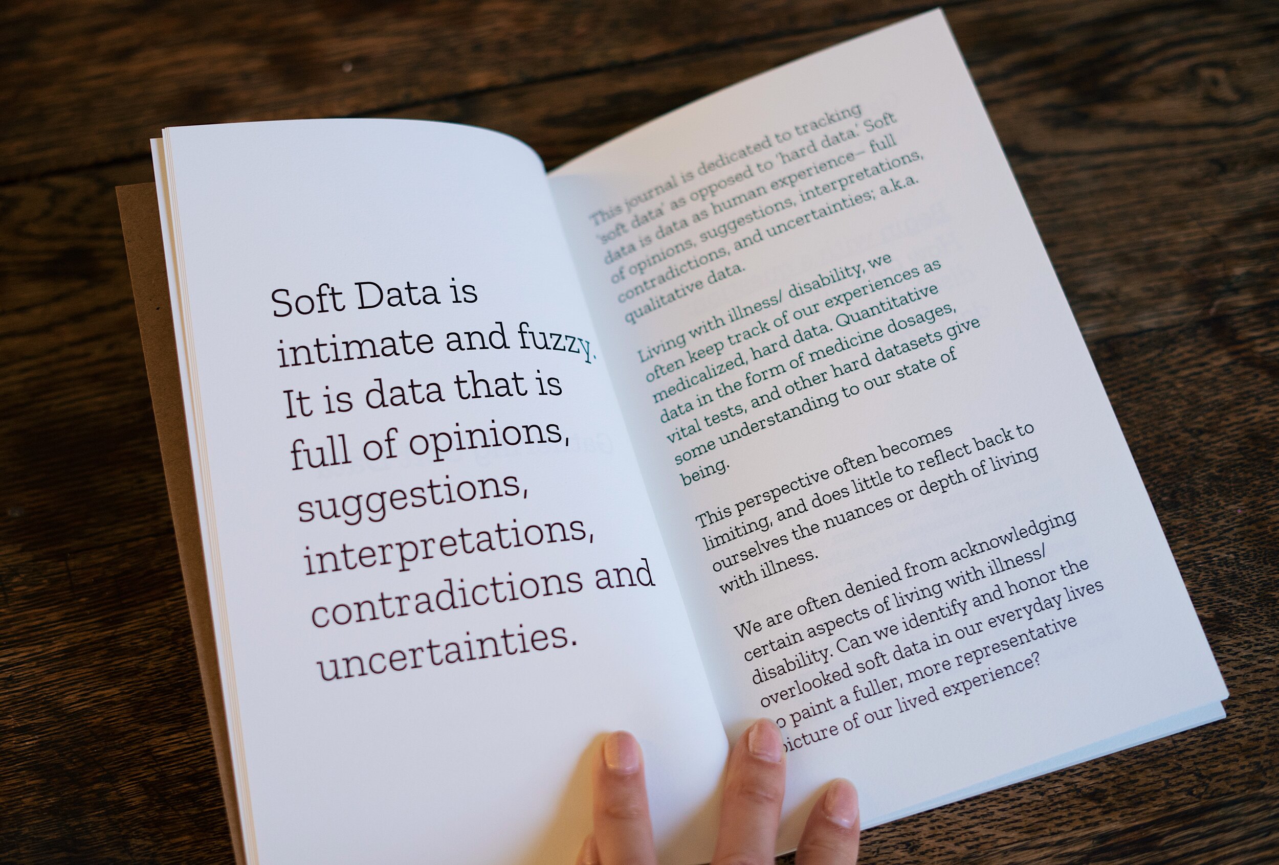  A page open that describes what ‘soft data’ is on the left, on the right more detailed description of what soft data means.  