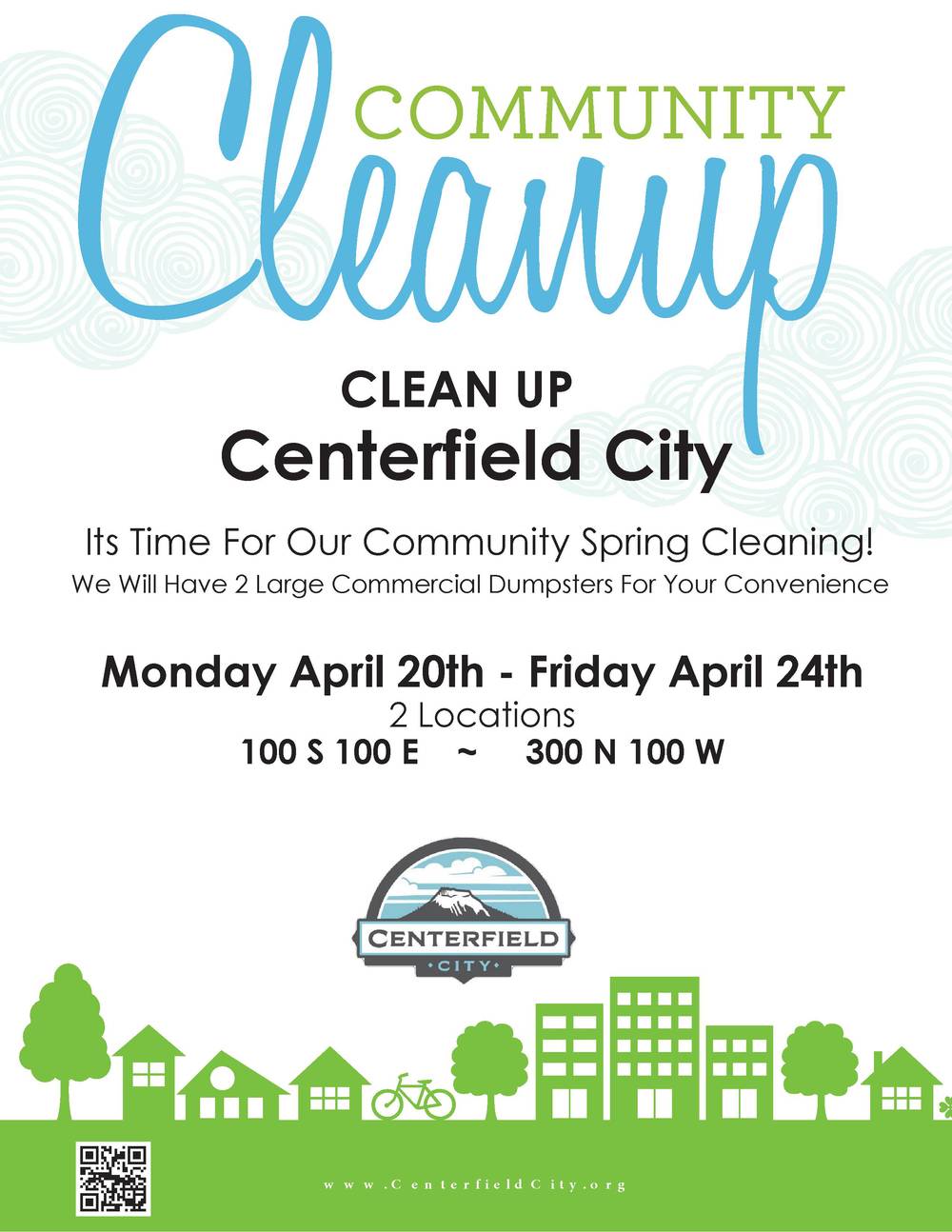 Community Cleanup! — Centerfield City Throughout Fall Clean Up Flyer Template