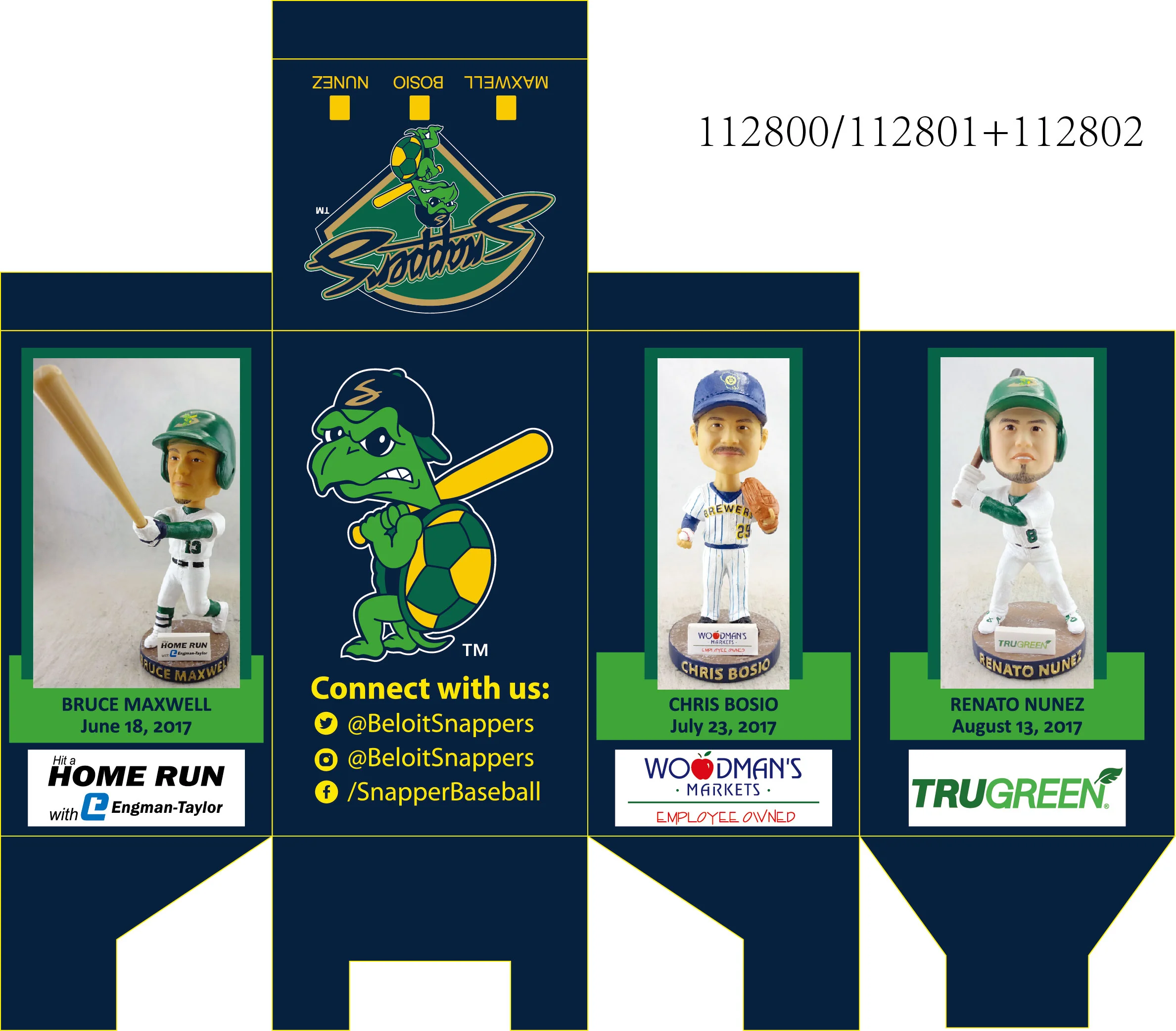 Series Printed Box - 1 design (exact same size box for each doll) with check boxes for doll inside.