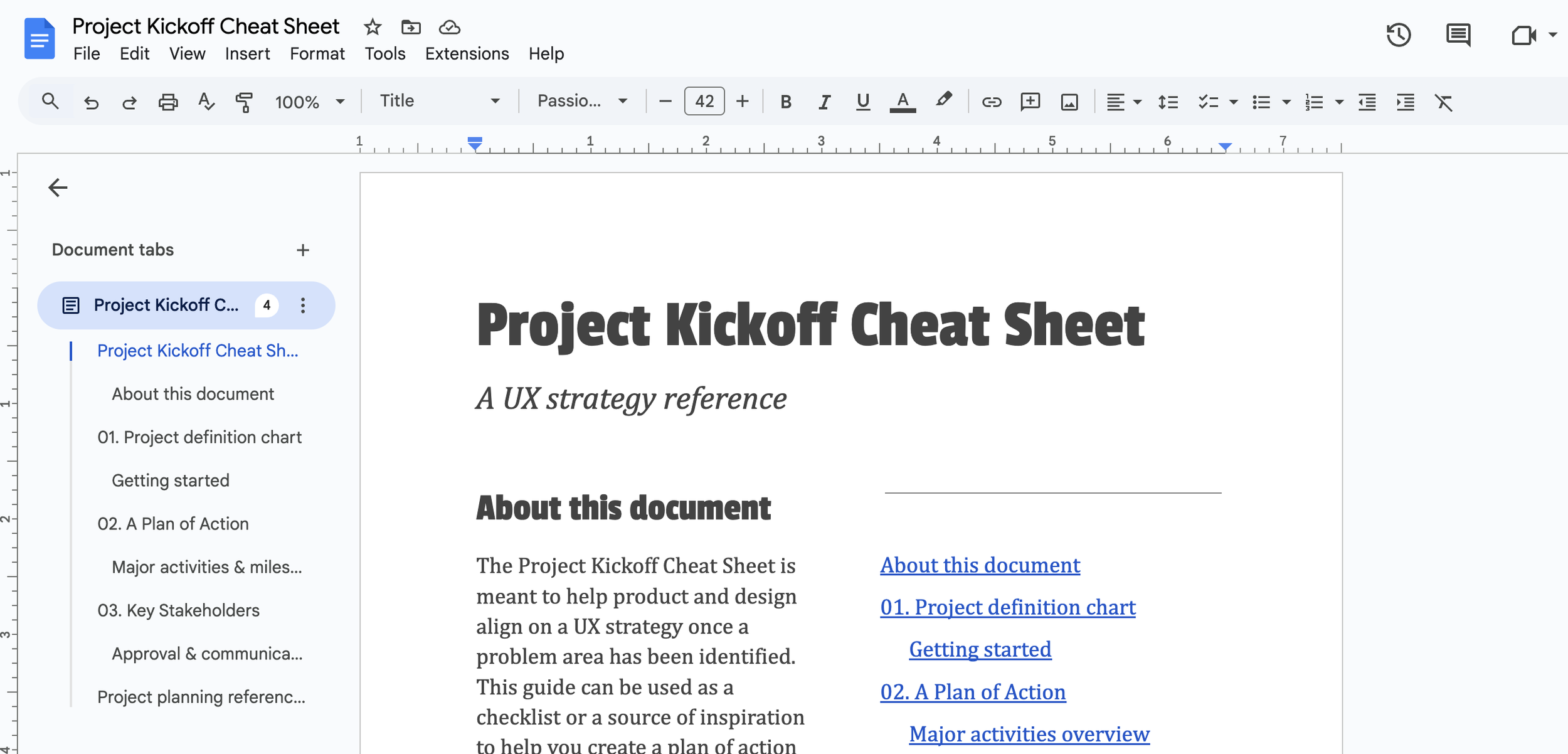 UX Project Kickoff Cheat Sheet