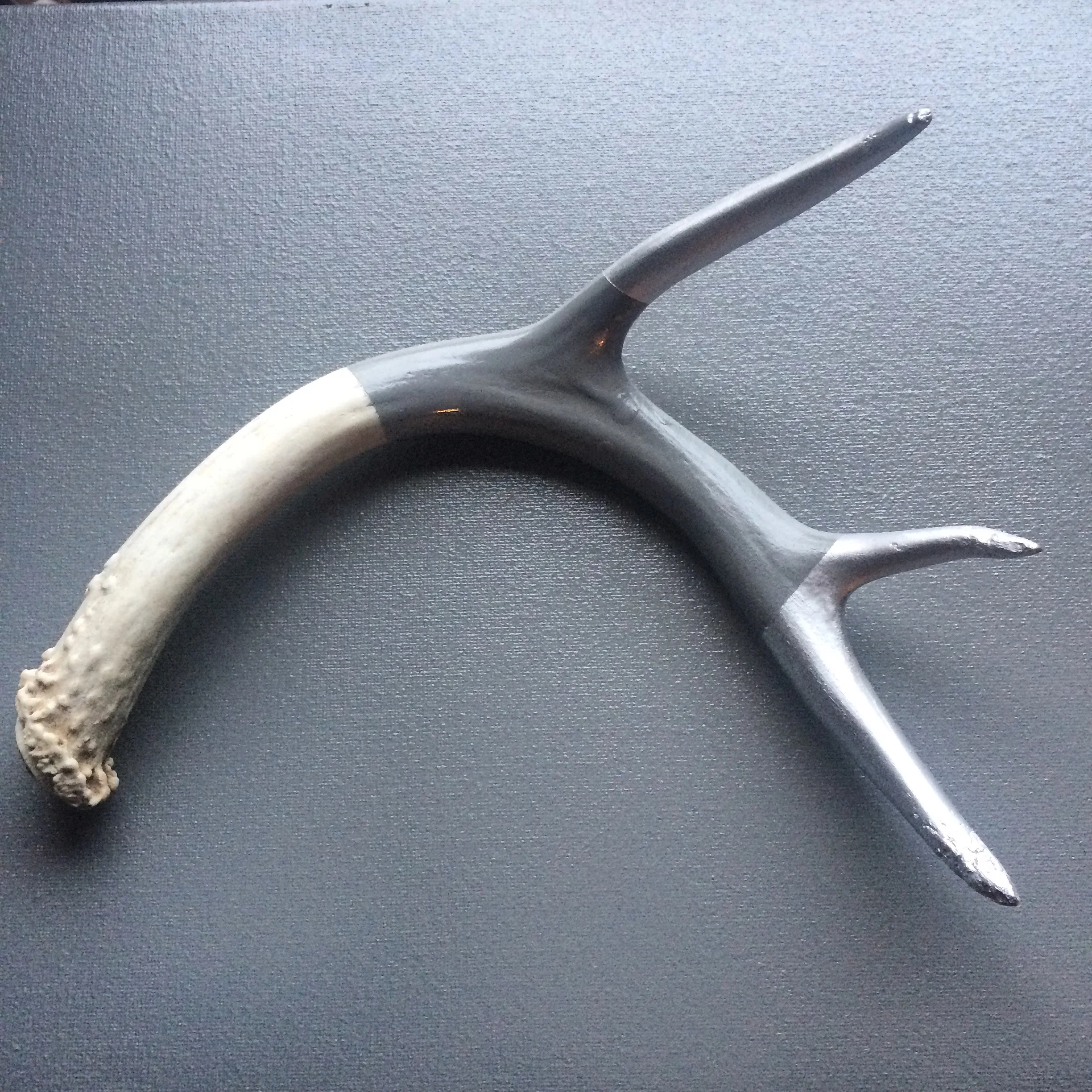 Satin Gray and Silver Antler - SOLD