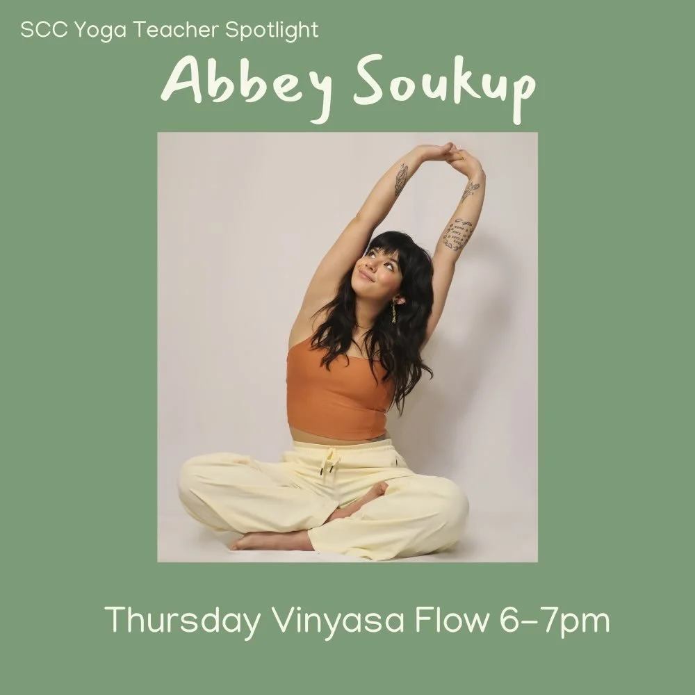 Continuing on with our teacher spotlight series&hellip;

Hi all! My name is Abbey and I will be teaching a Vinyasa flow class Thursday evenings from 6-7pm beginning in February! 

I am also the new human behind the social media account and monthly ca