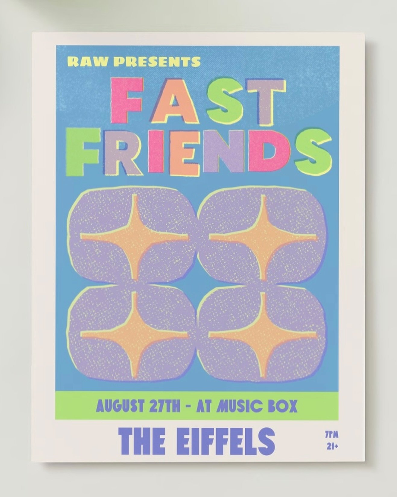 SAN DIEGO - The Eiffels perform live TOMORROW at @MusicBoxSD for the RAW / FAST FRIENDS art fest! 🎸🎨
[ticket link &amp; details in bio 🎫]