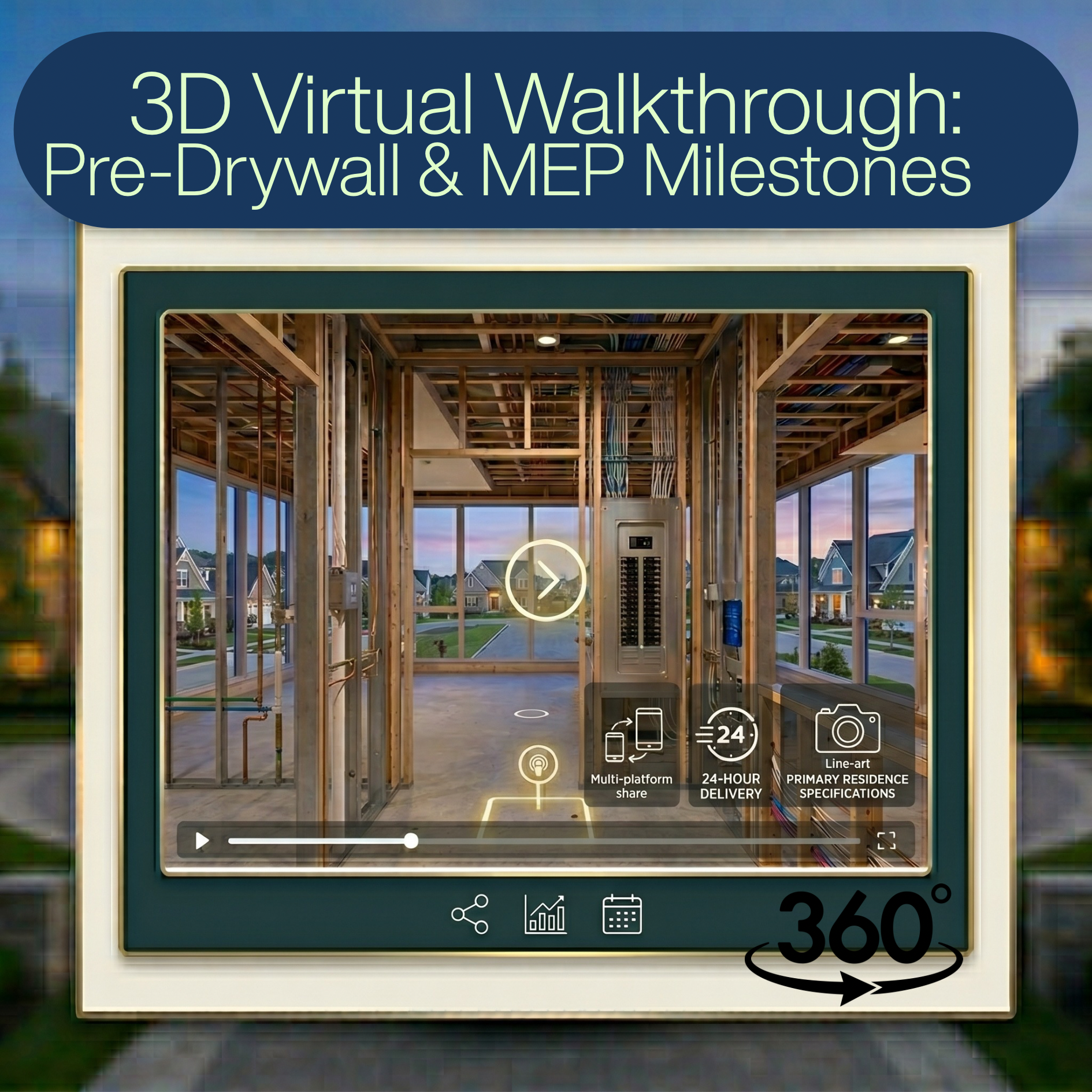 3D Virtual Walkthrough: Pre-Drywall & MEP Milestones