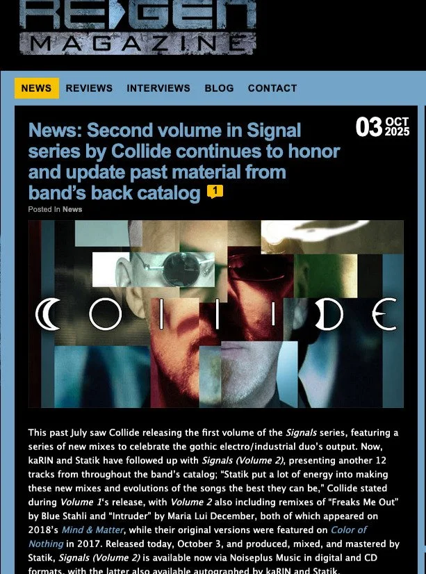 Thanks to @\ReGen Magazine and iIlker Y&uuml;cel or the shout out about Signals (Volume 2)!