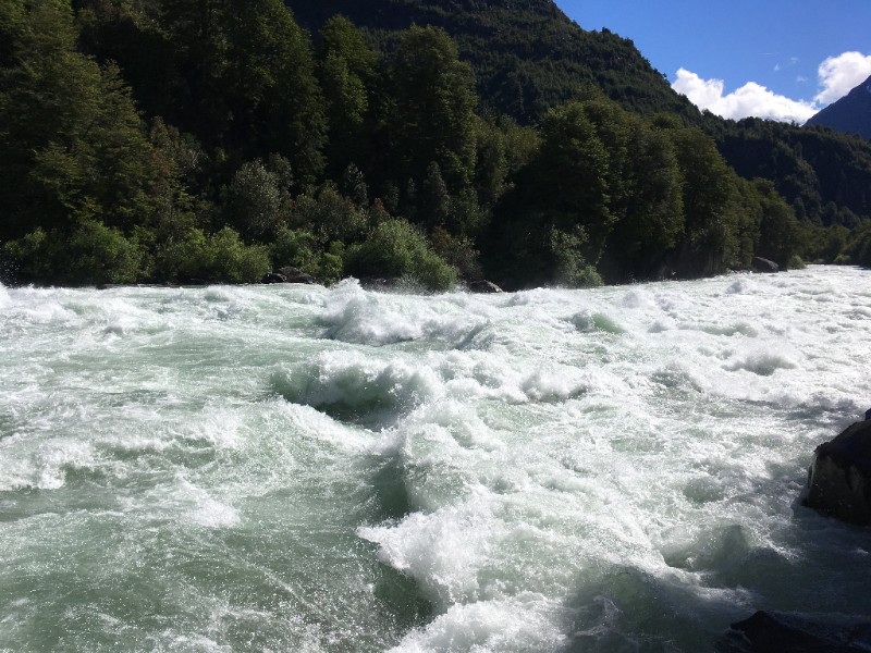 WHITE water....Terminator Rapid (at high water) is just upstream of my winter home. Terminator was originally named TKO (technical knockout) by my Dad and his cohort who ran the first raft expedition of the Futaleufu river in 1984. In 2014 my Dad brought our family to Futaleufu to revisit his past and raft the section of river downstream from Terminator, at last completing the Futaleufu river after 30 years.