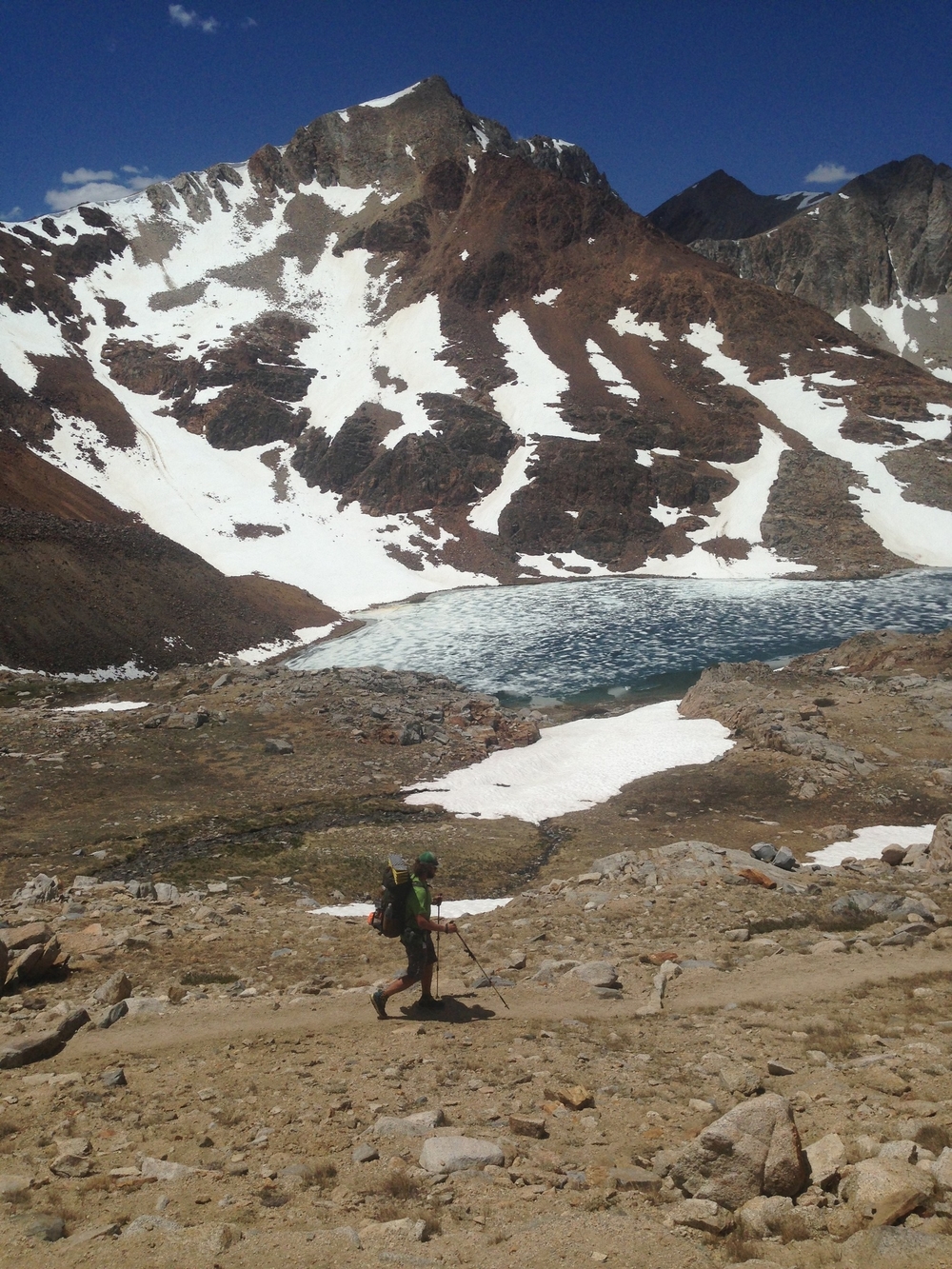 Colin Arisman hiking through the Sierra Nevada Mountains.