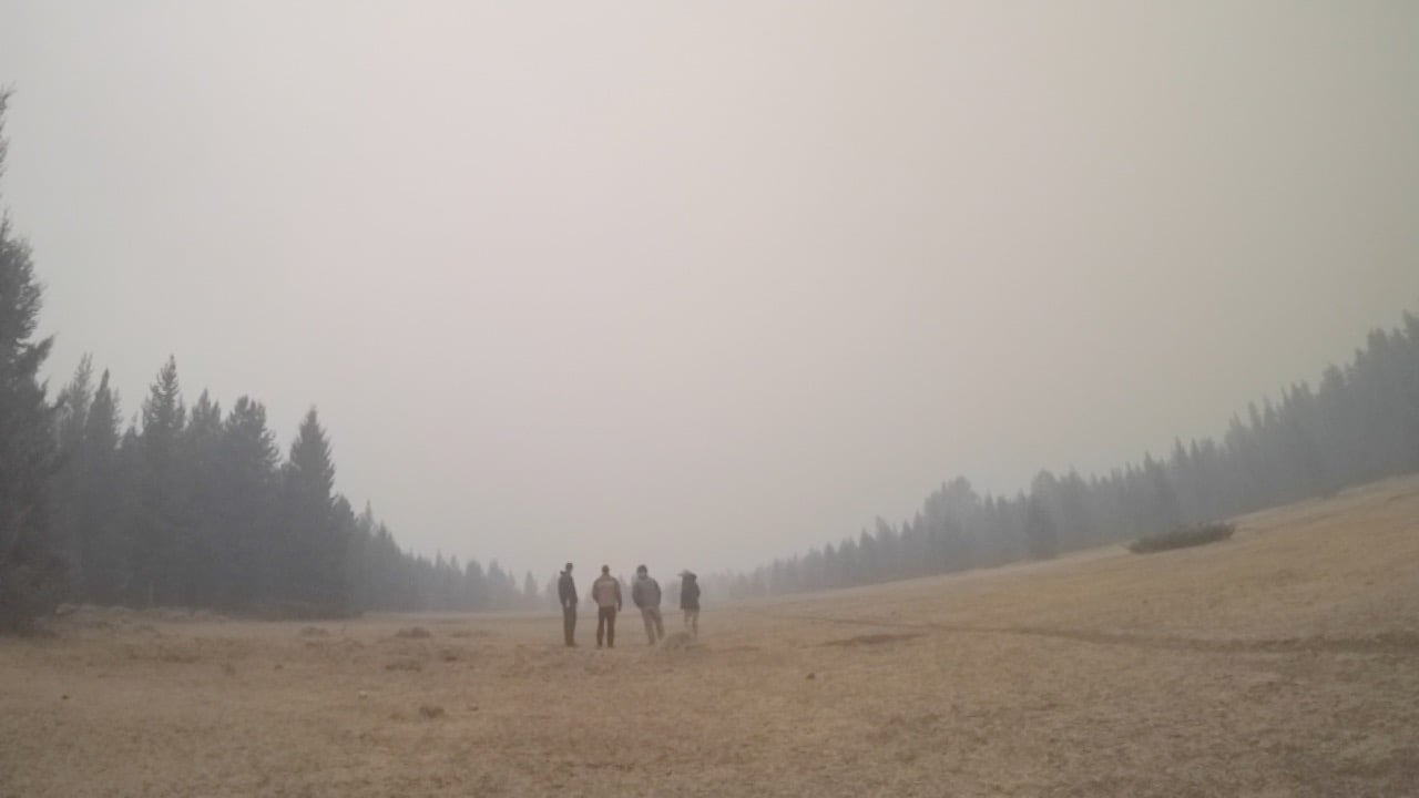 The smoke made the fire elusive. No one could tell us how fast it was moving or how far off it was. - Photo: Luke Kantola