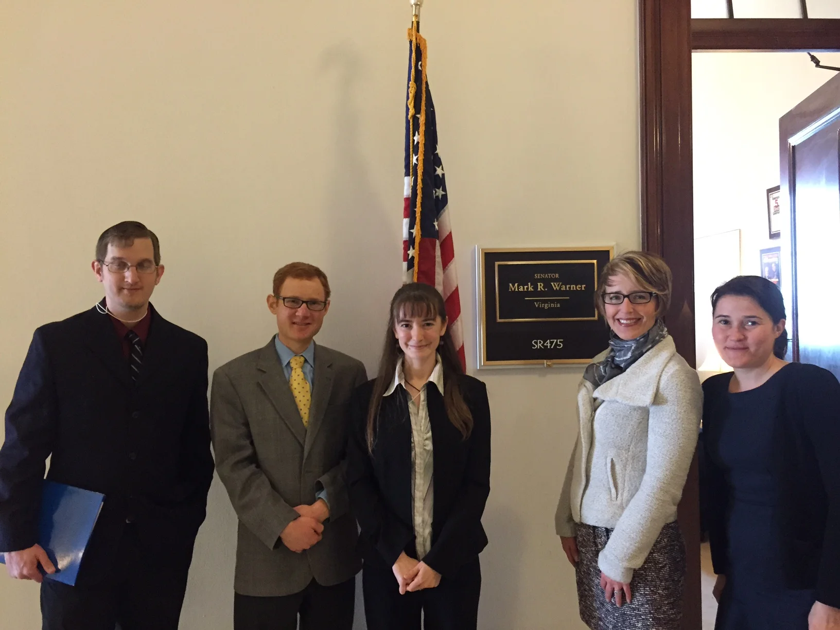 Fellows and AAI representatives with Mr. Charlie Arnowitz, assistant to Senator Warner.