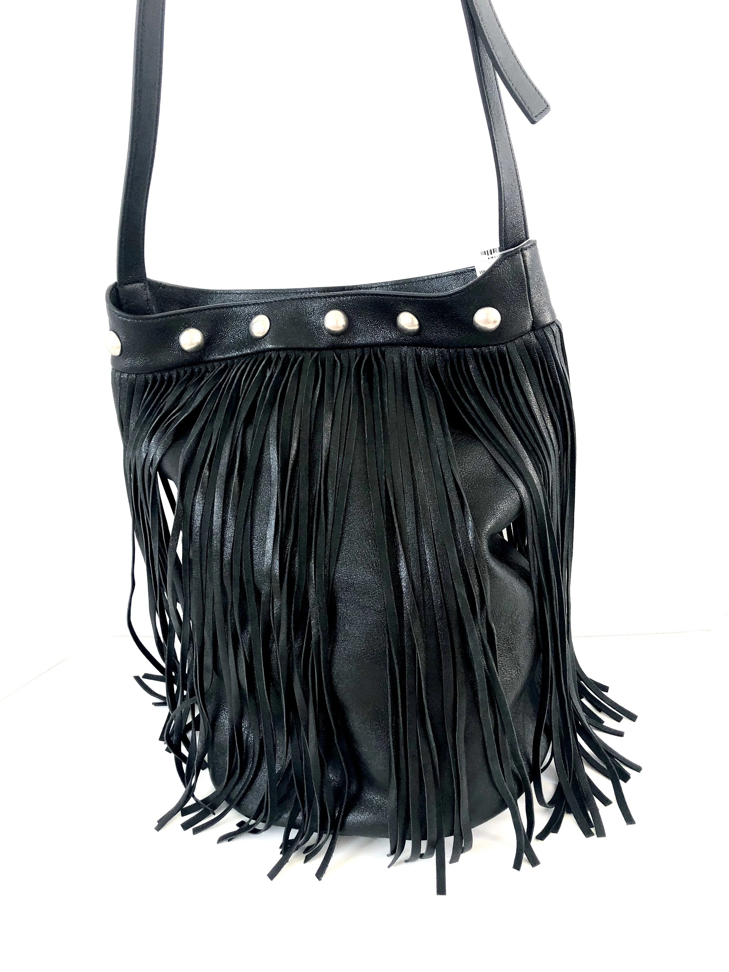 small black fringe purse