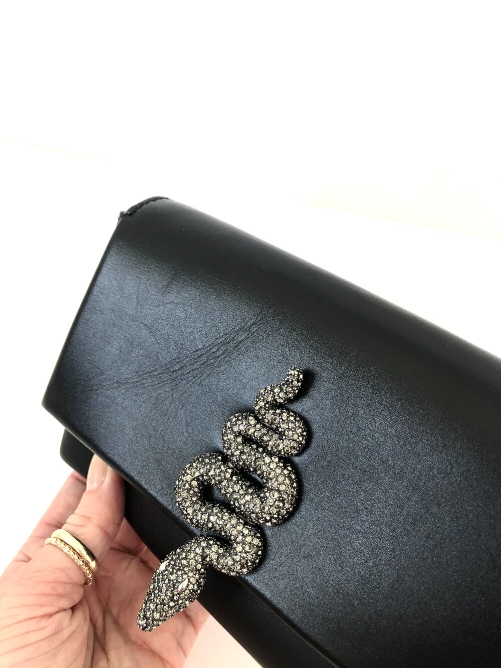 Valentino Leather Crystal Snake Clutch/Bag — Wear It's At