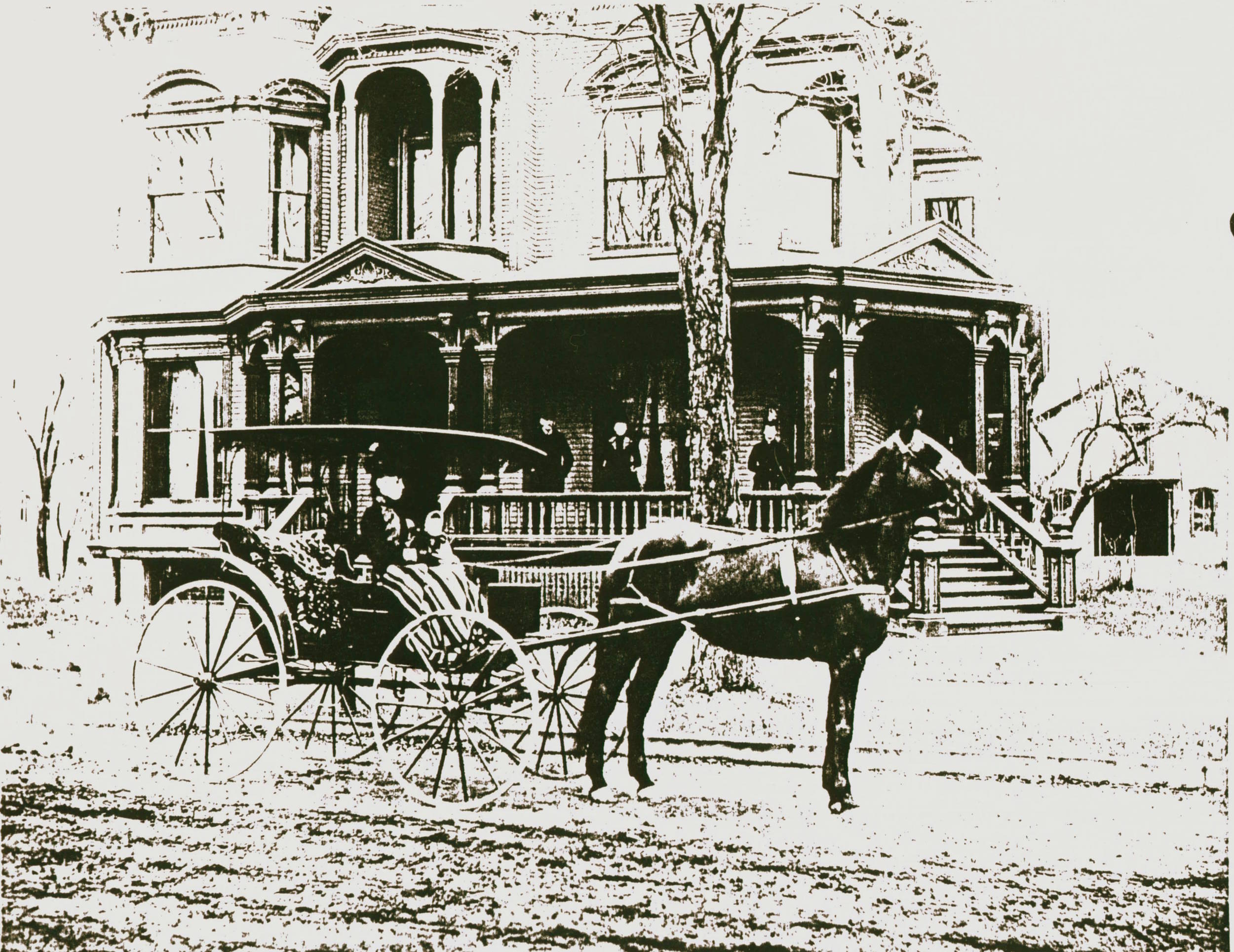 Mrs. Burritt on Horse in Front of House.jpg