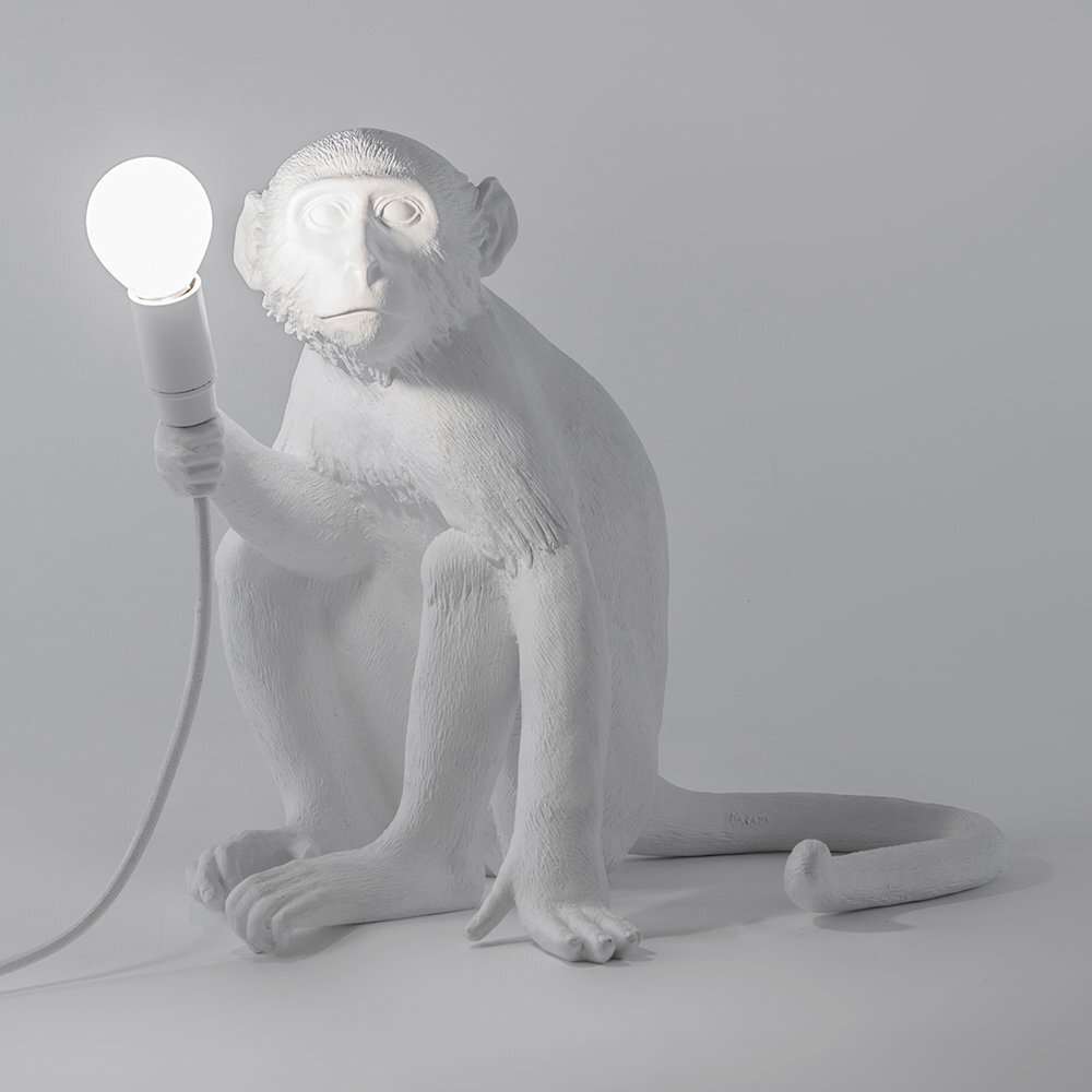 Formindske Arving Instruere Sitting Monkey Lamp in White — Parisa