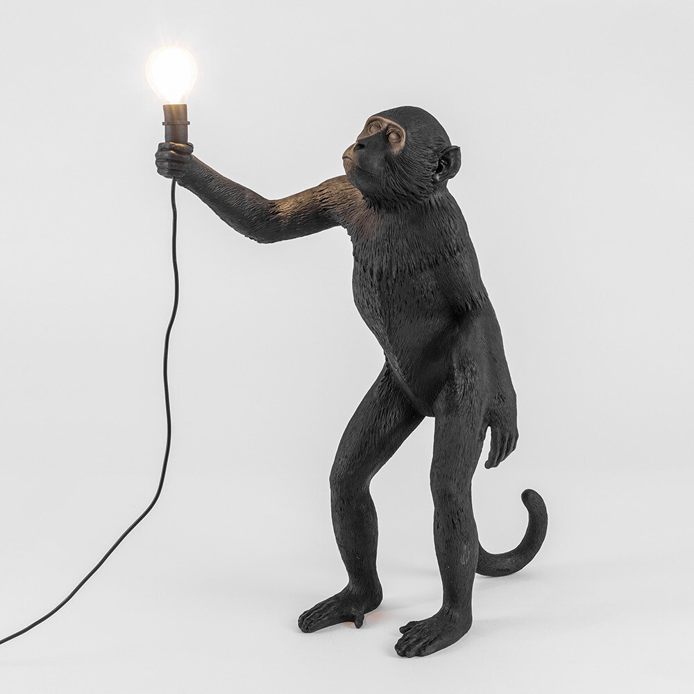 Giftig Vete voormalig Standing Monkey Lamp in Black — Parisa