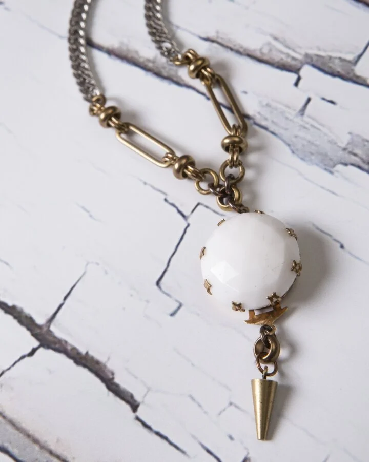 Faceted Glass Cabochun Necklace — Parisa