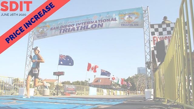 ‼️‼️‼️‼️‼️ Price Increase
☝🏽Going up on Friday 1/7☝🏽 ⠀⠀⠀⠀⠀⠀⠀⠀⠀⠀⠀⠀ ⠀⠀⠀⠀⠀⠀
Join the 38th Annual of San Diego&rsquo;s International Triathlon
June 28th
🚵🏽&zwj;♀️ Top Notch Course
🏆 Great competition 🏊🏼&zwj;♀️ smooth swim
🌎 Athletes around the wo