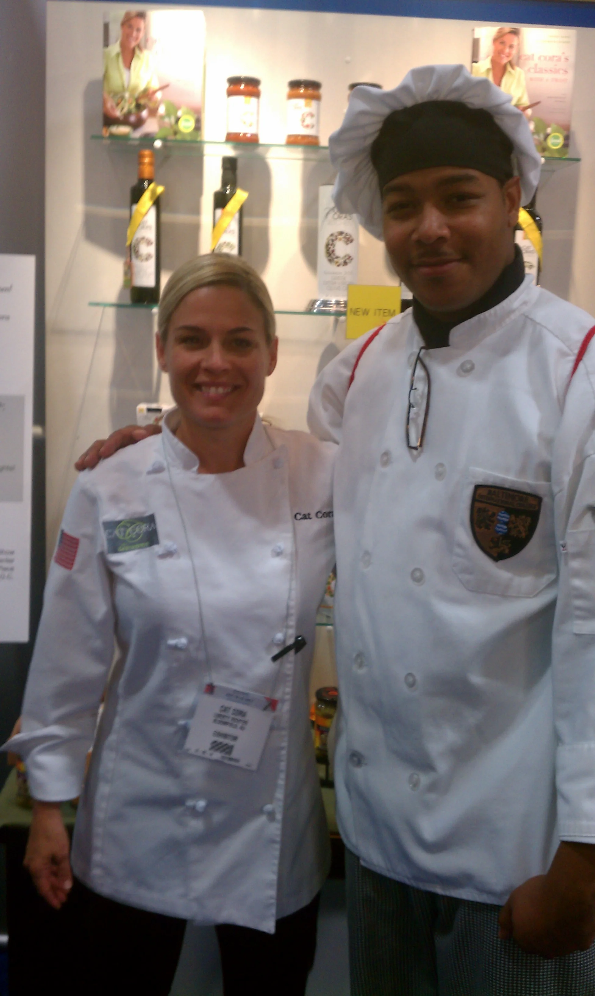Chef Brisc and Iron Chef Cat Cora