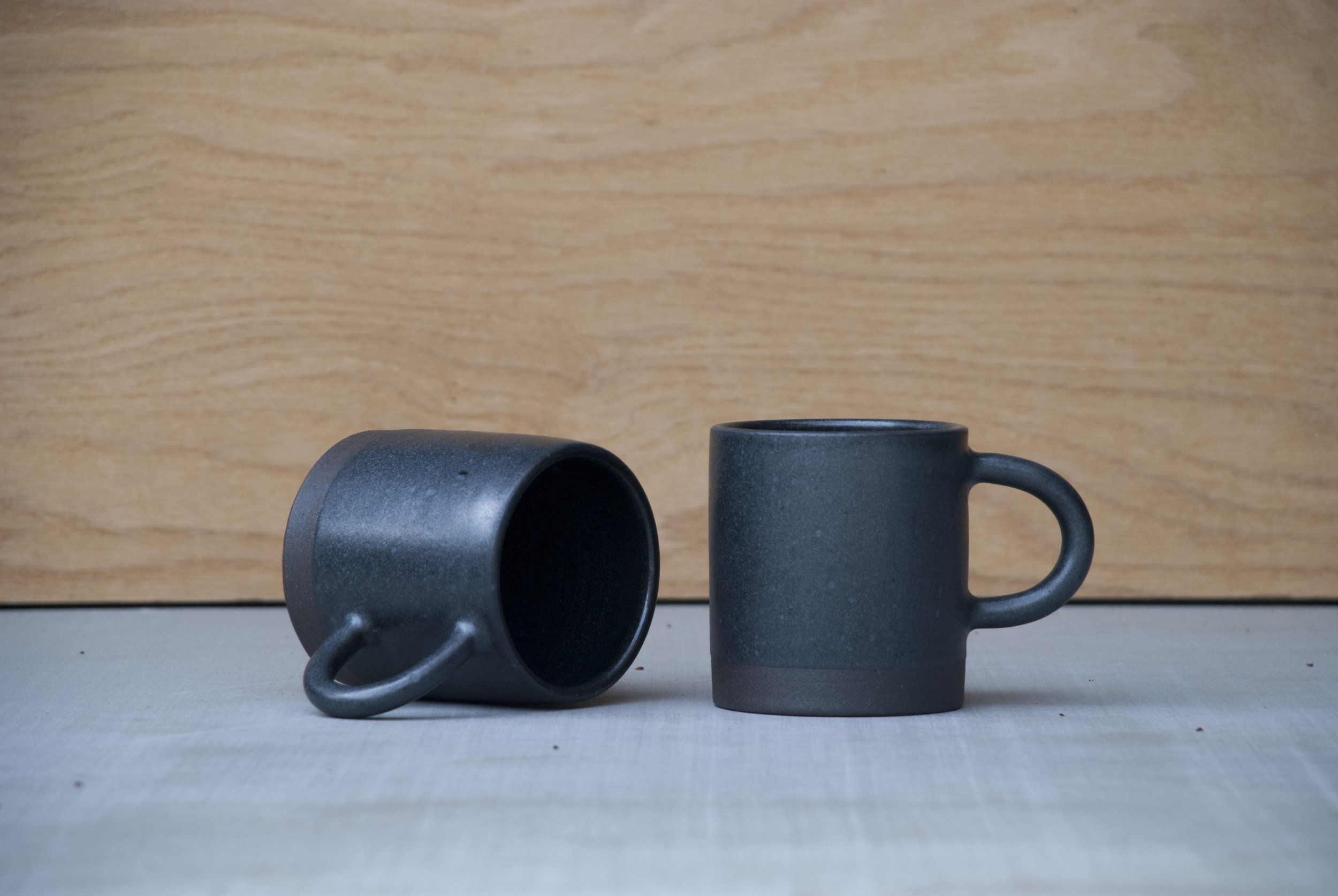 Solid black mug
